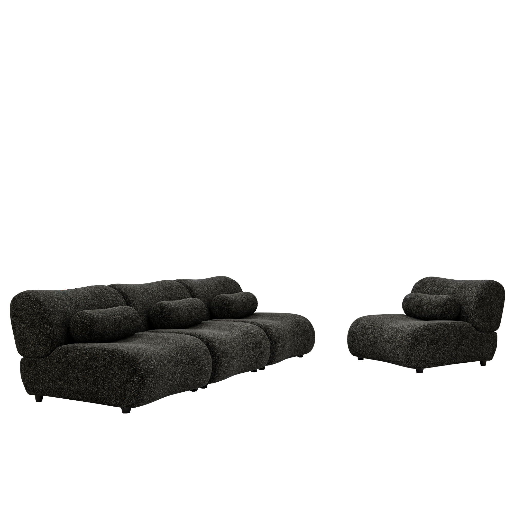 Modern L-Shaped Modular Sofa Set High Comfort Chenille Fabric