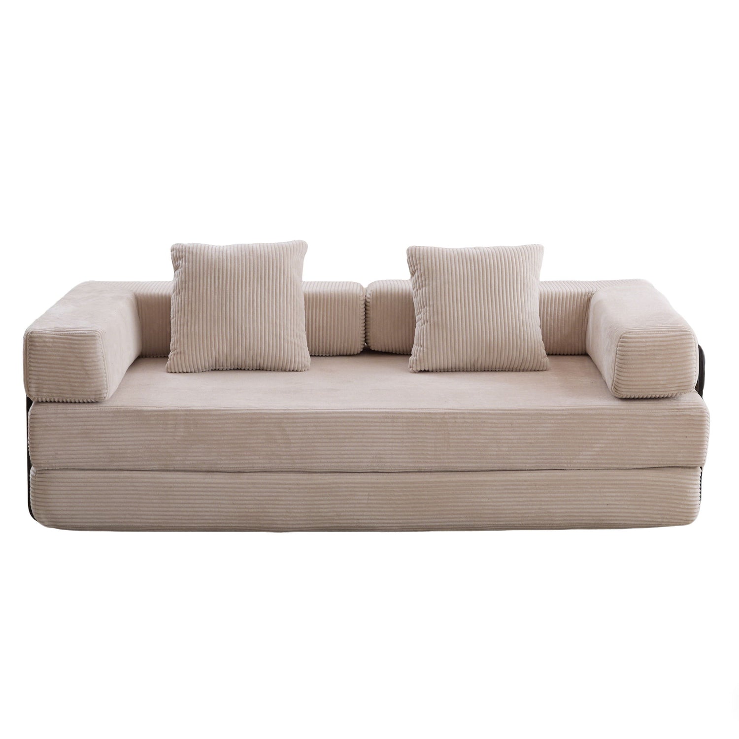 Floor Couch, Convertible Floor Sofa Bed With Pillow Back Support Armrest