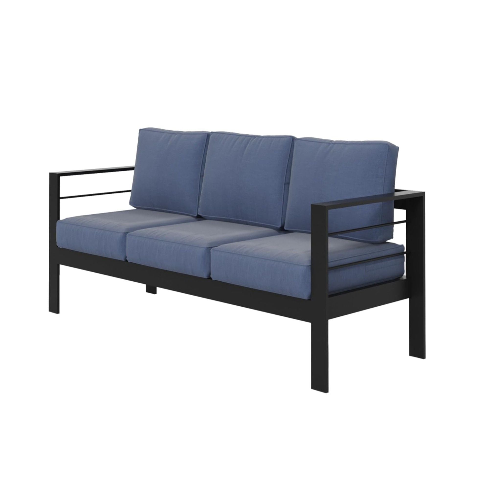 All-Weather Patio Sofa With Cushions, 3 Seat Outdoor Couch