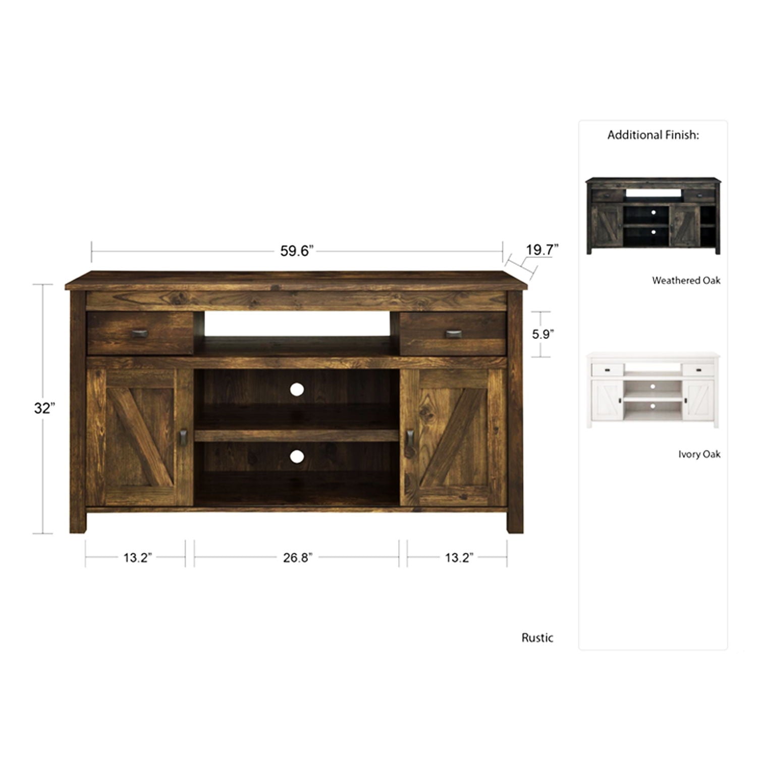 Farmington - TV Stand For TVs Up To 60" - Oak