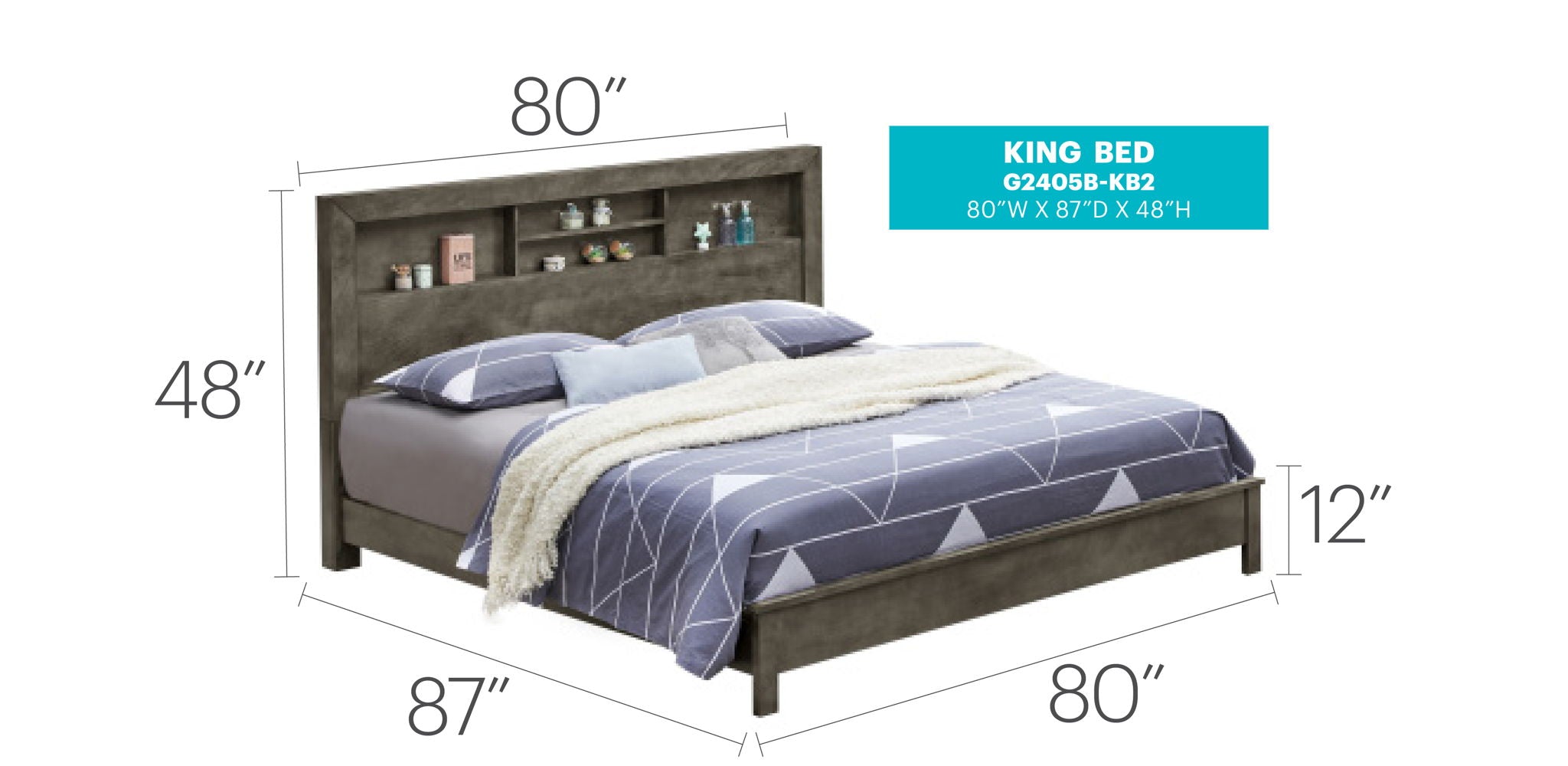 Bed With Transitional Design Stylish