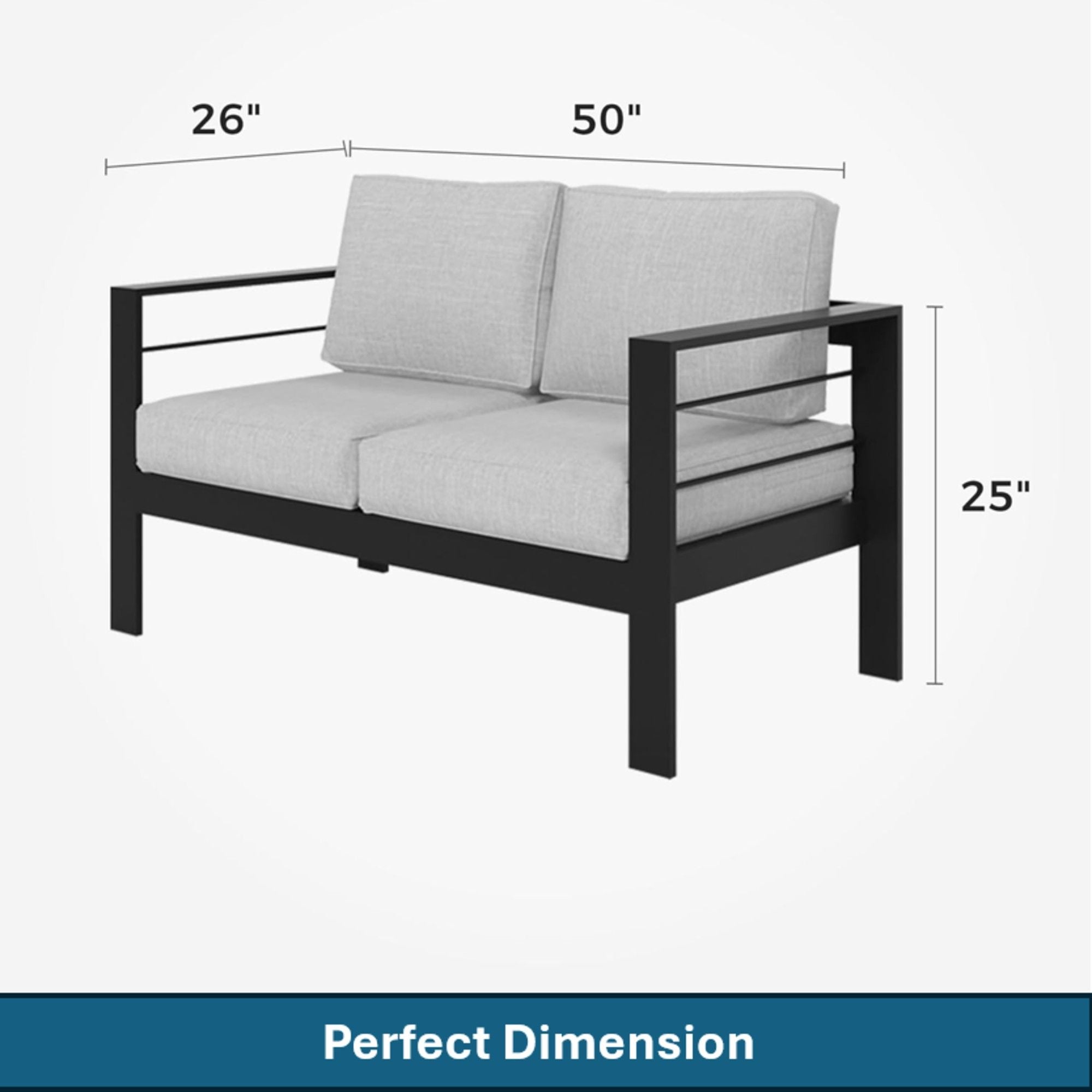 Patio All-Weather Loveseat With Thick Cushions