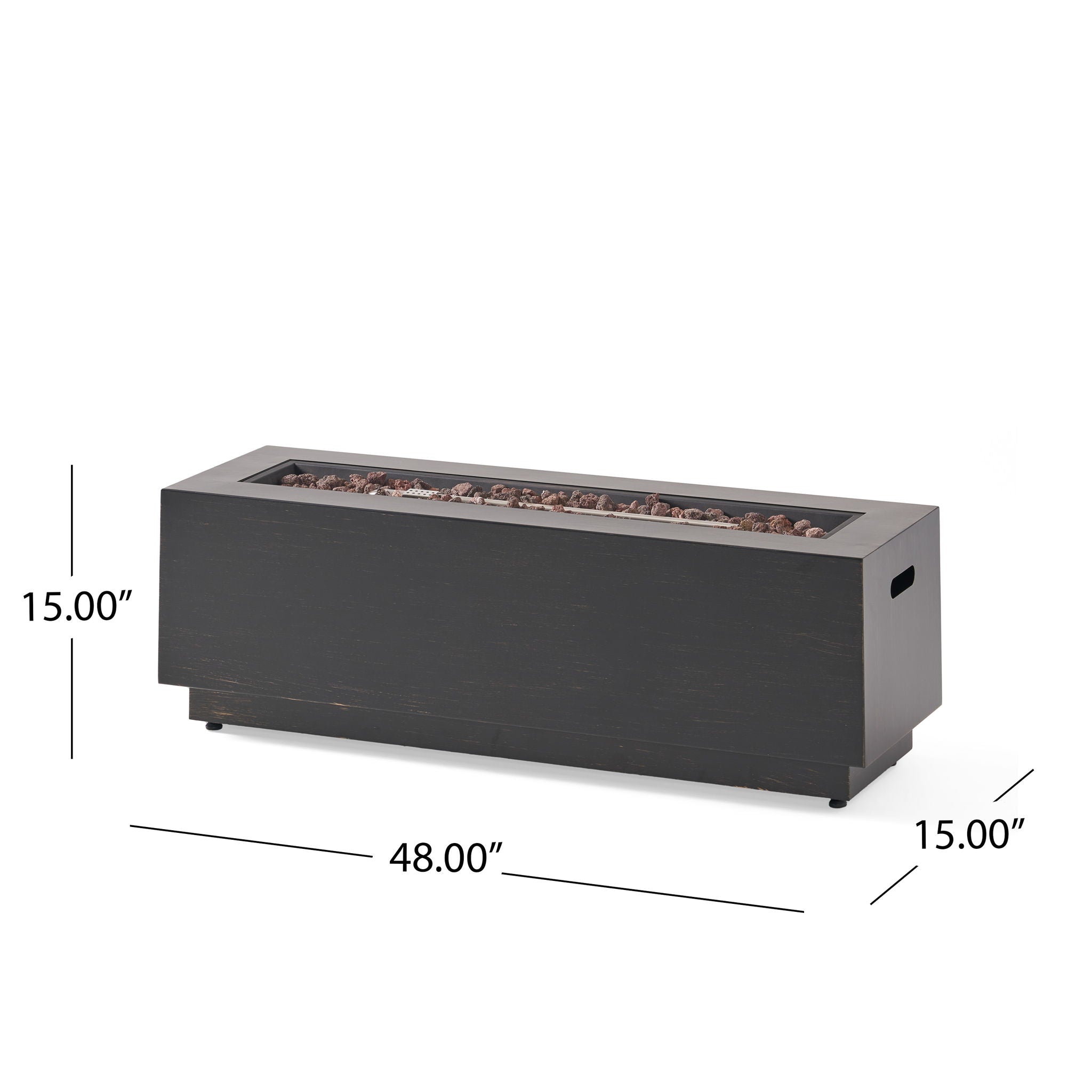Modern Outdoor Iron Propane Fire Pit, 50, 000 Btu, Sleek Design - Brown / Gold