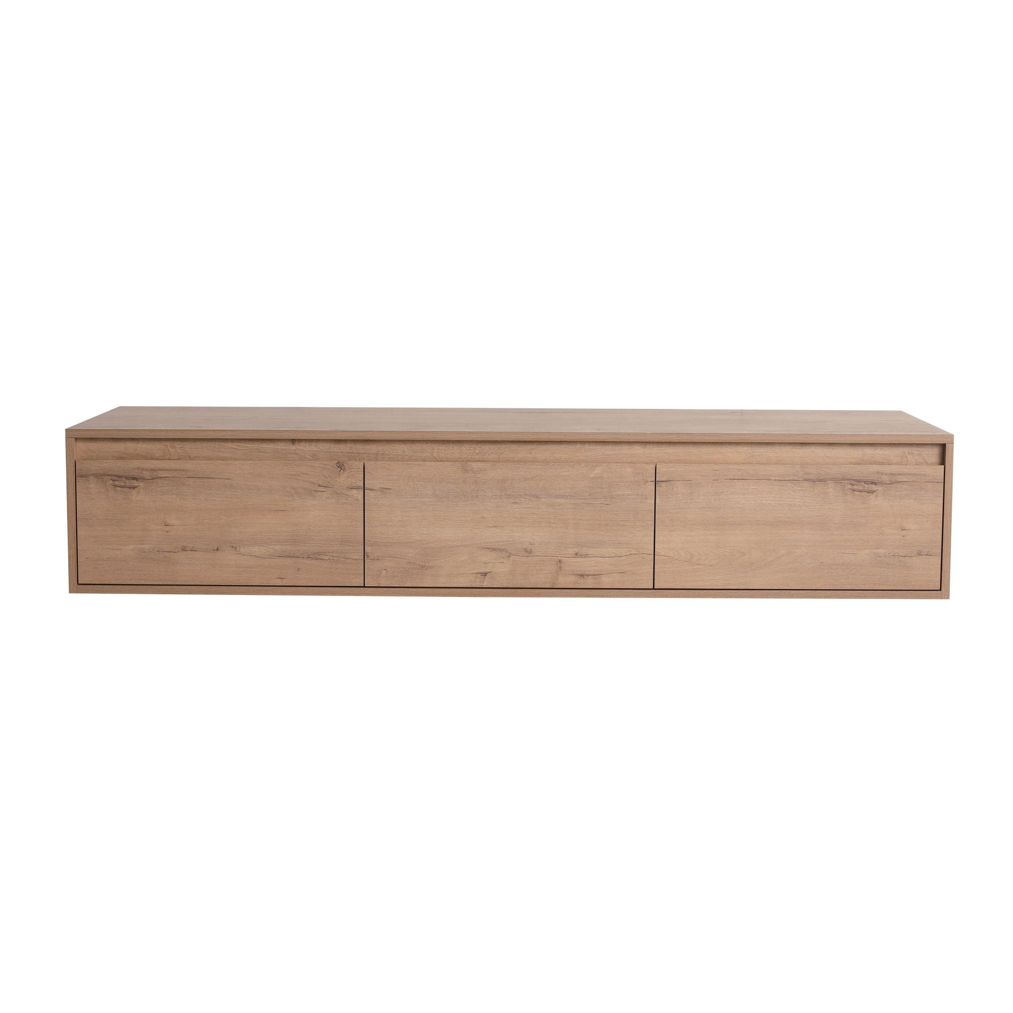 Modern Minimalist 60" Bathroom Cabinet With Soft Close Drawers And Floating Mounting Design - Imitative Oak