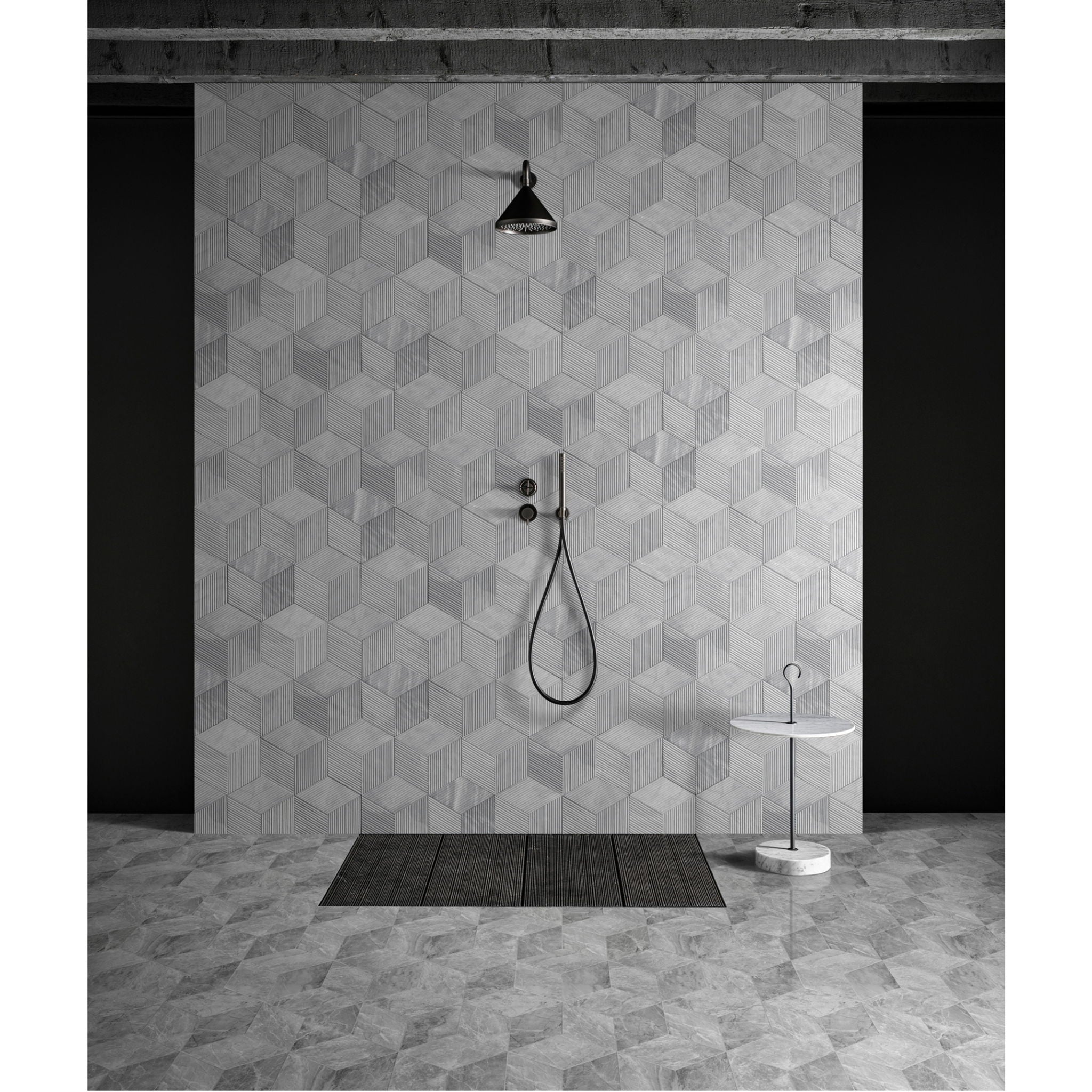 Hexagon Natural Marble Polished Tile For Wall And Floor (Set of 12)