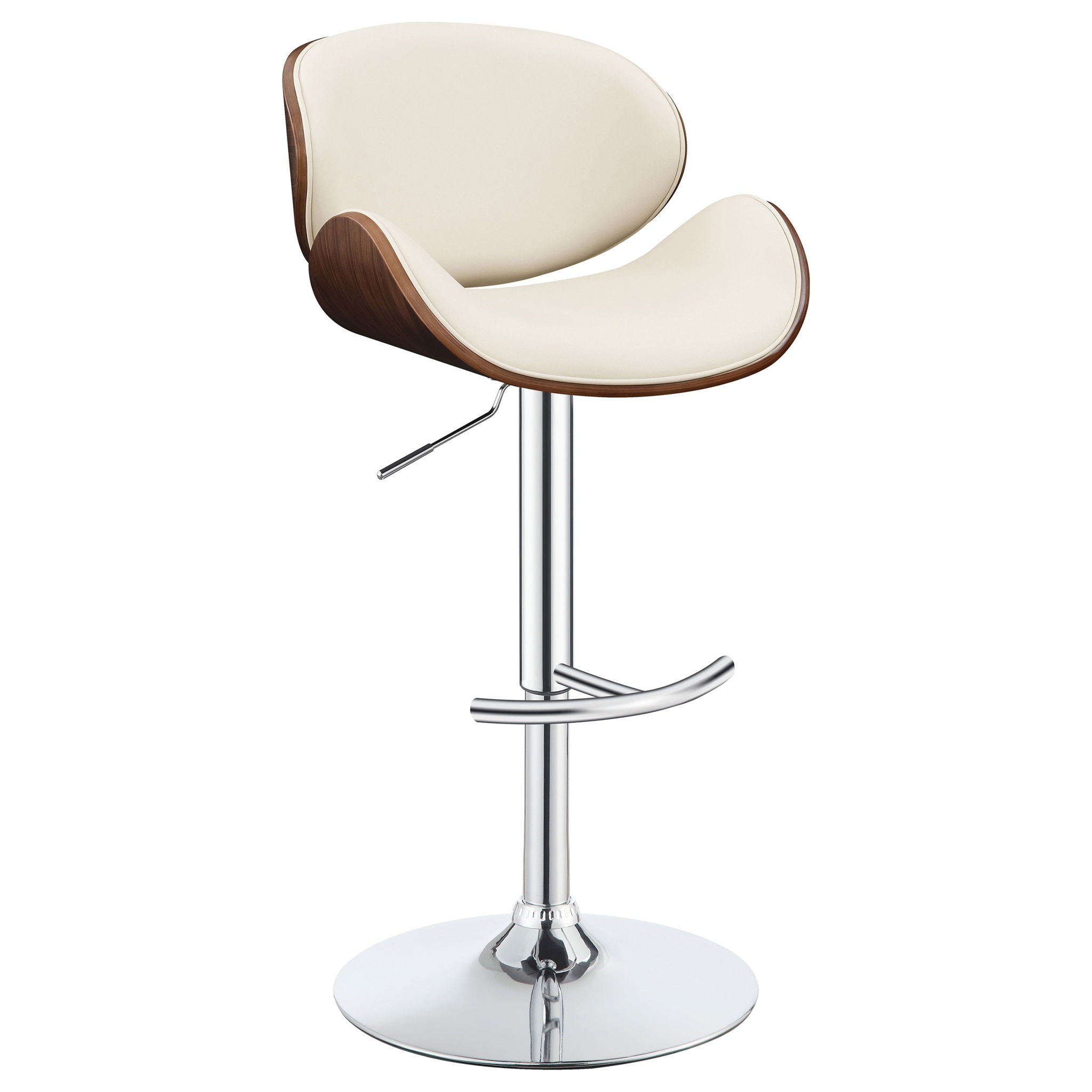 Adjustable Bar Stool With Upholstery - Ivory