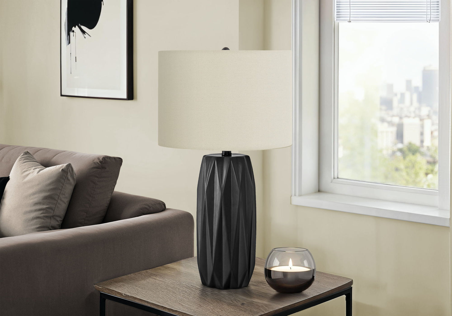 Lighting, Contemporary Table Lamp - Black