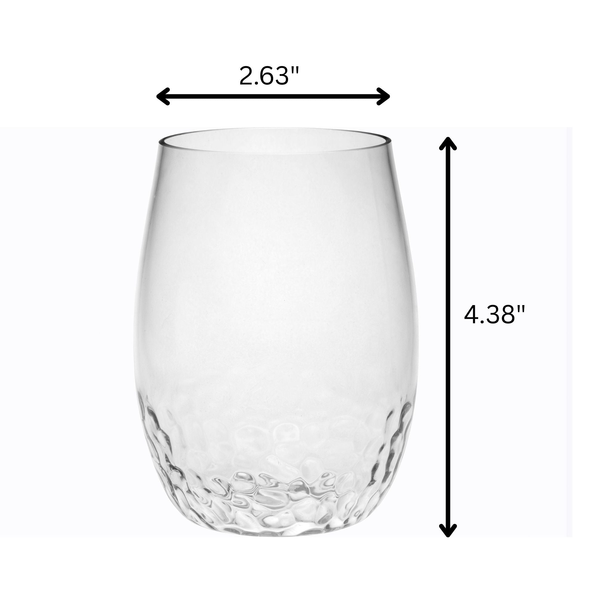 Tritan Hammer - Leadingware Plastic Wine Glasses (Set of 4), Unbreakable 15Oz - Clear