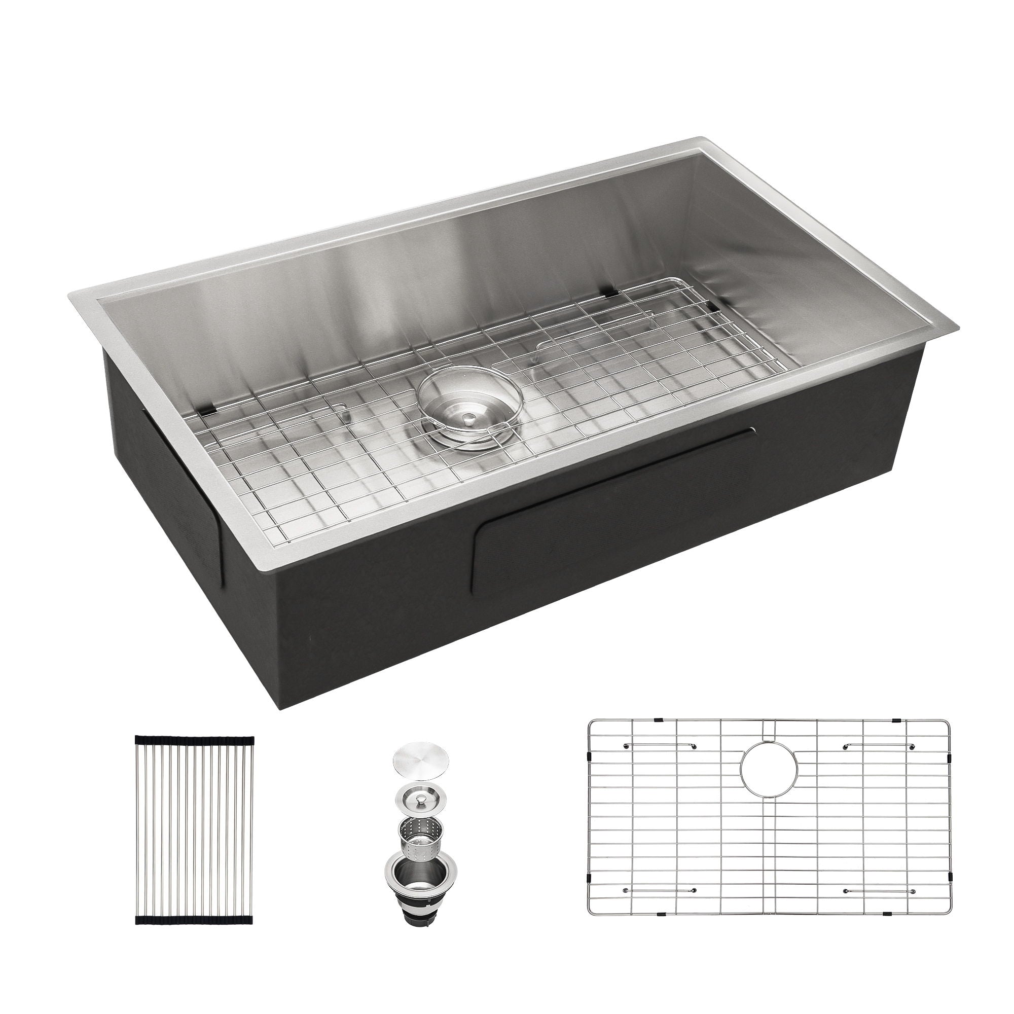 Modern Style Undermount Sink With Stainless Steel, Deep Single Bowl