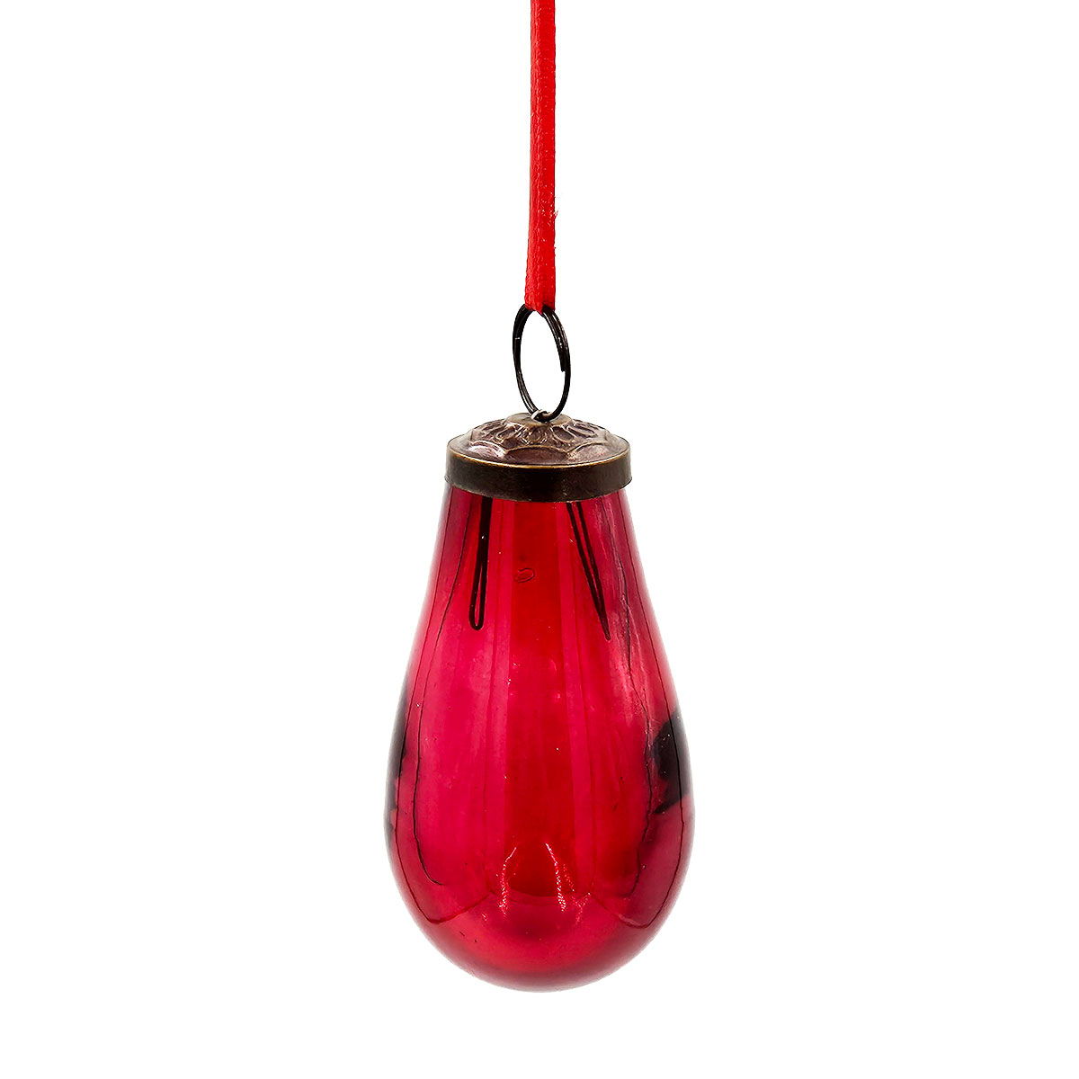 Luster Tear Drop Ornament, Glass Decorative Hanging Christmas Tree Ornaments For Holiday Party Decorations (Set of 12)