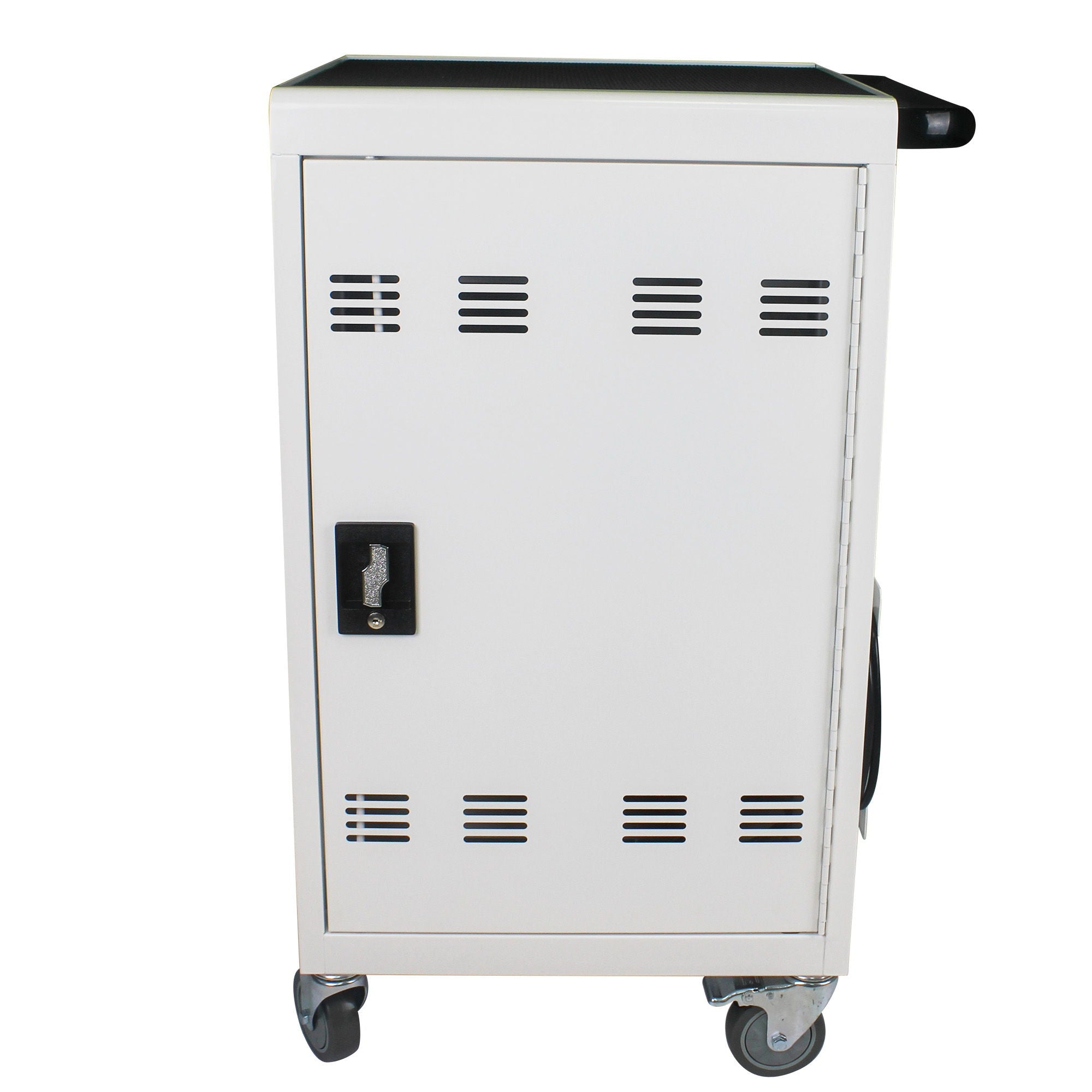 Mobile Charging Cart And Cabinet For Tablets Laptops 30 Device With Combination Lock - Antique White