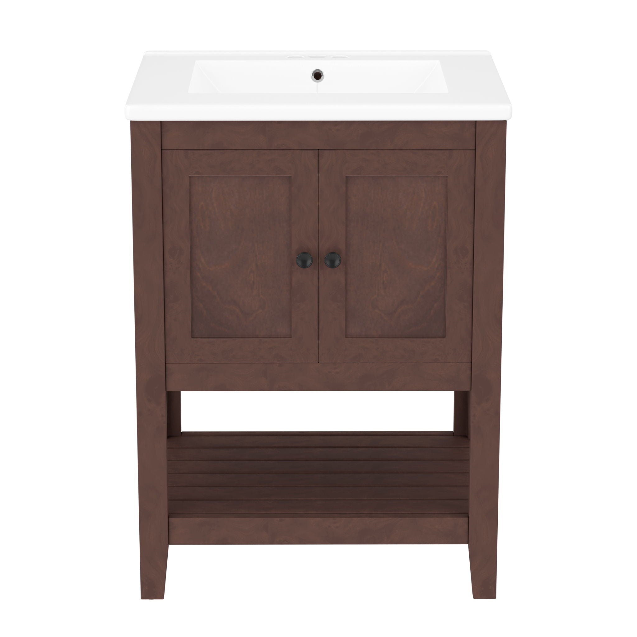 Modern Bathroom Vanity With Sink And Open Shelf
