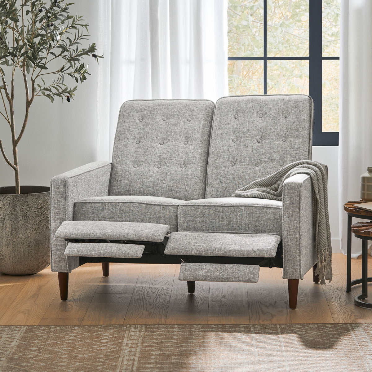 Manville - Contemporary Tufted Loveseat Pushback Recliner