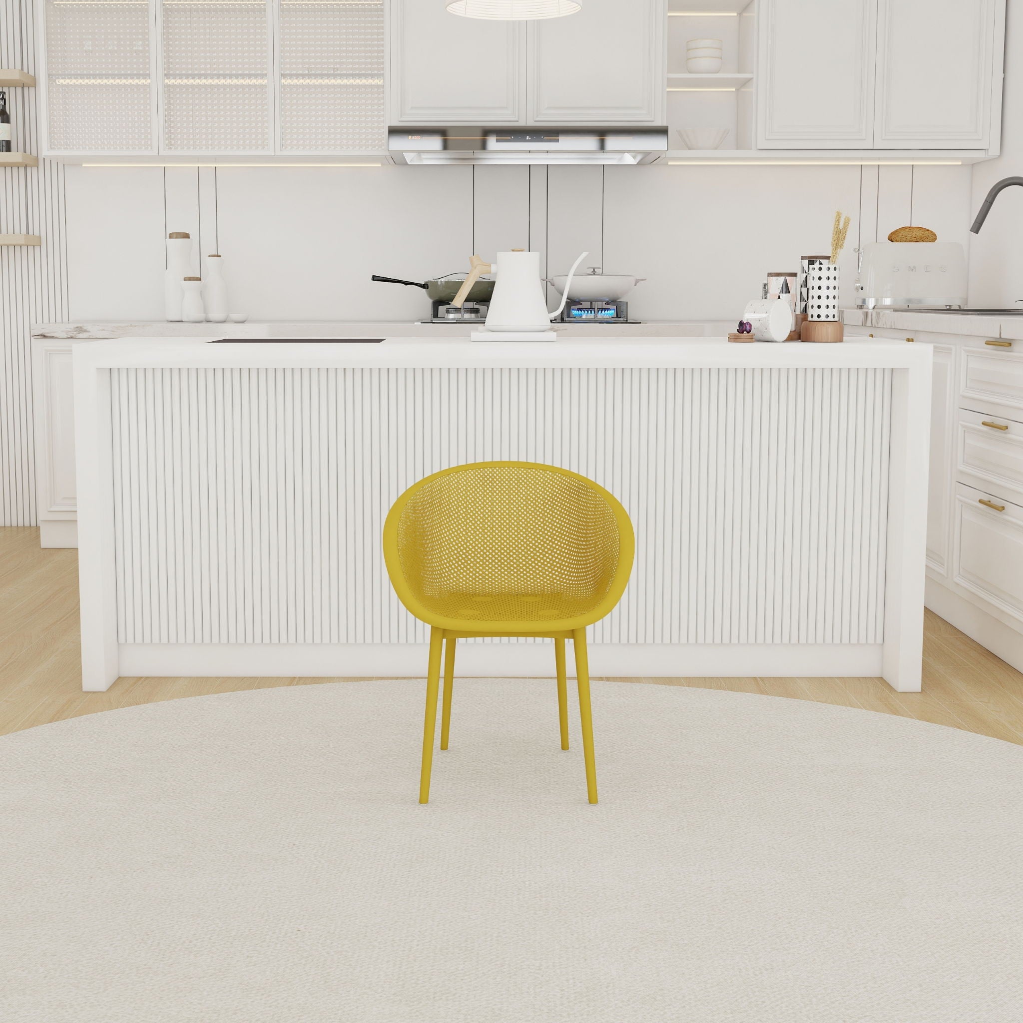 2 Piece Durable Single Chair With Hollow Out Design