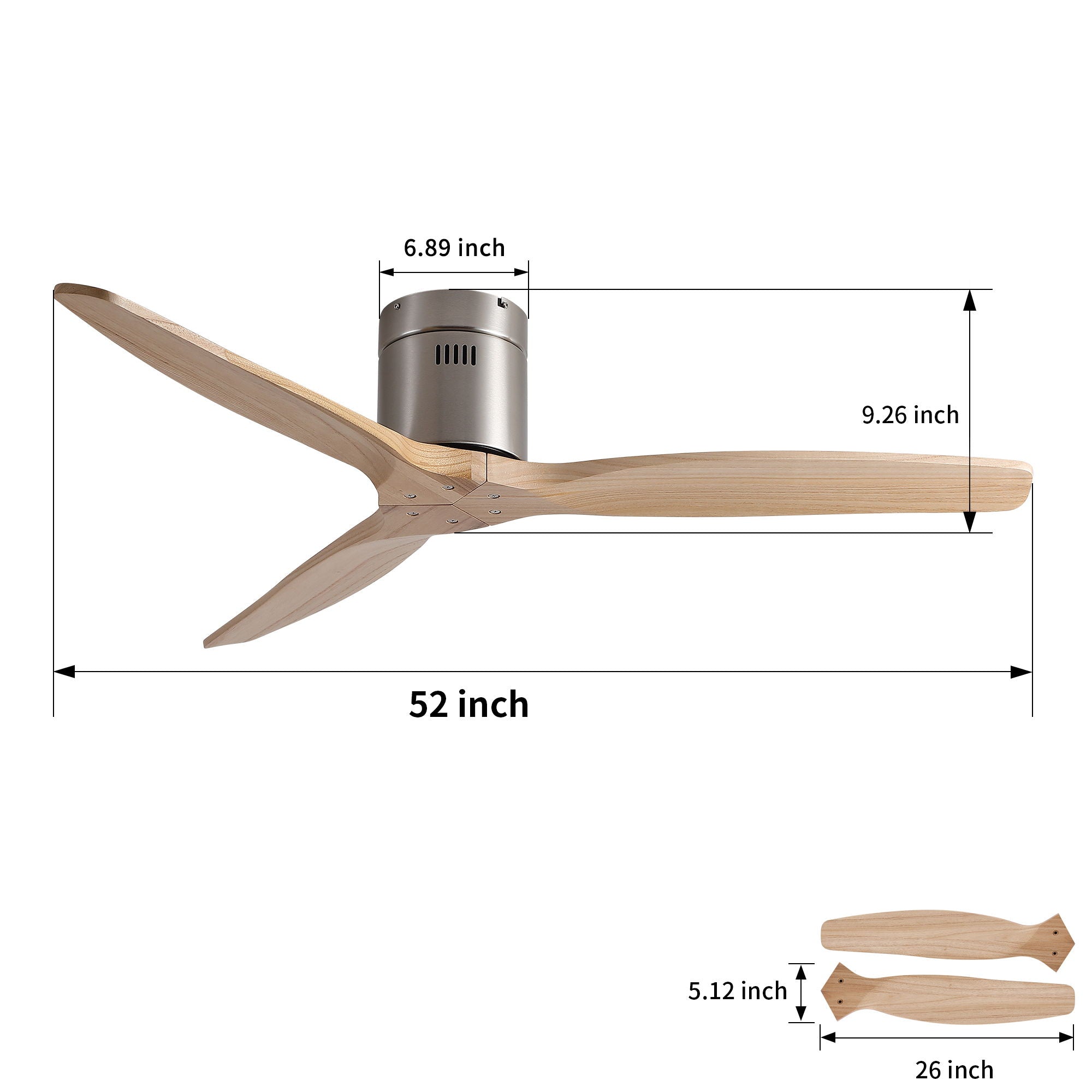 Low Profile Flush Mount Ceiling Fan Without Light
