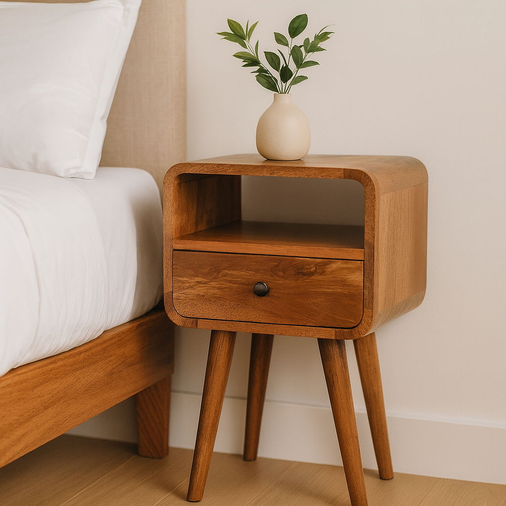 Mini Curve Open Bedside Nightstand