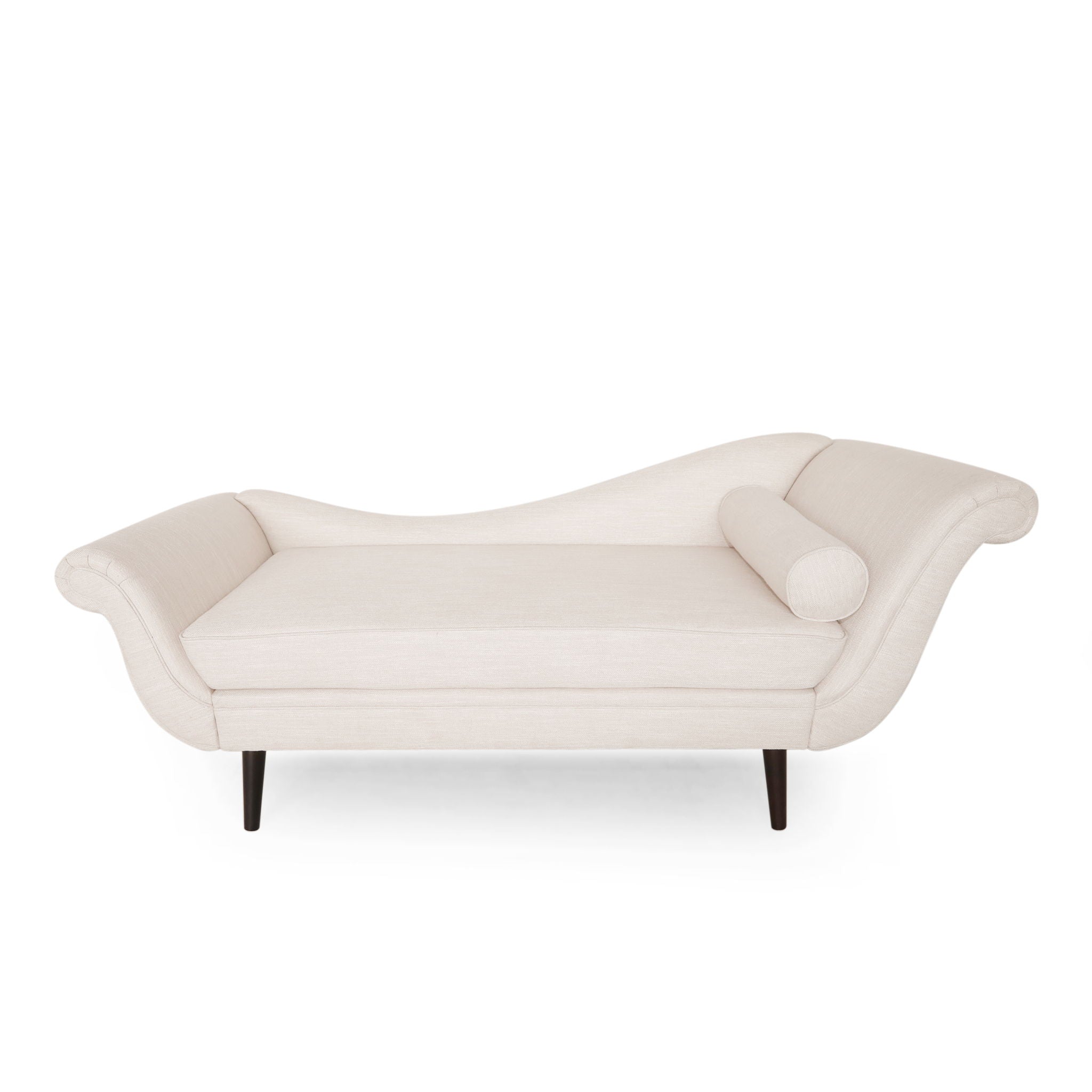 Auroral - Upholstered Chaise Lounge With Scrolled Arms And Tapered Legs