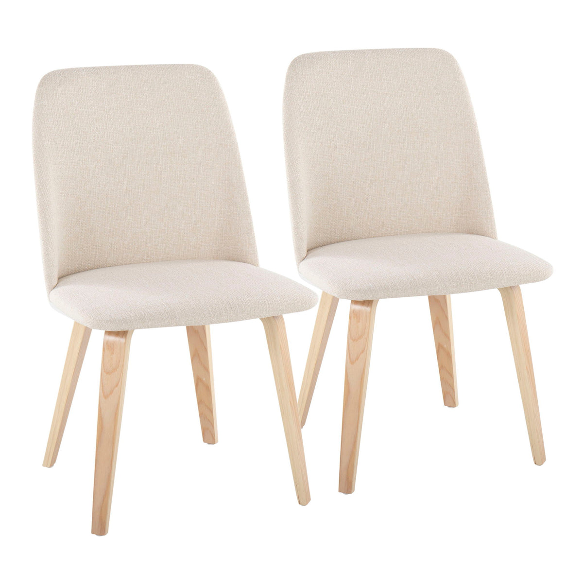 Toriano - Contemporary Dining Chair (Set of 2) - Natural / Cream