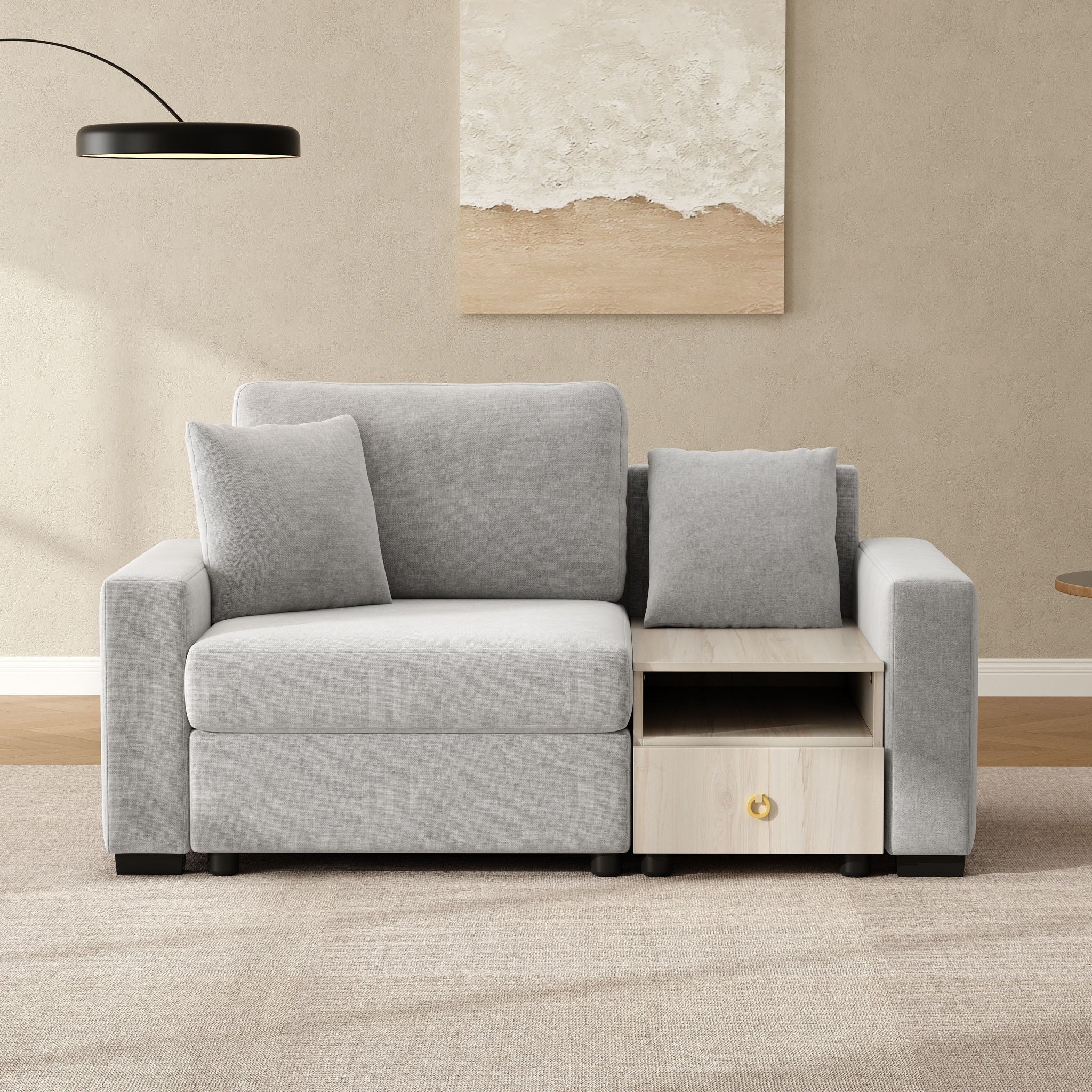 Modular Sofa Couch With Storage Armrest And Center Console