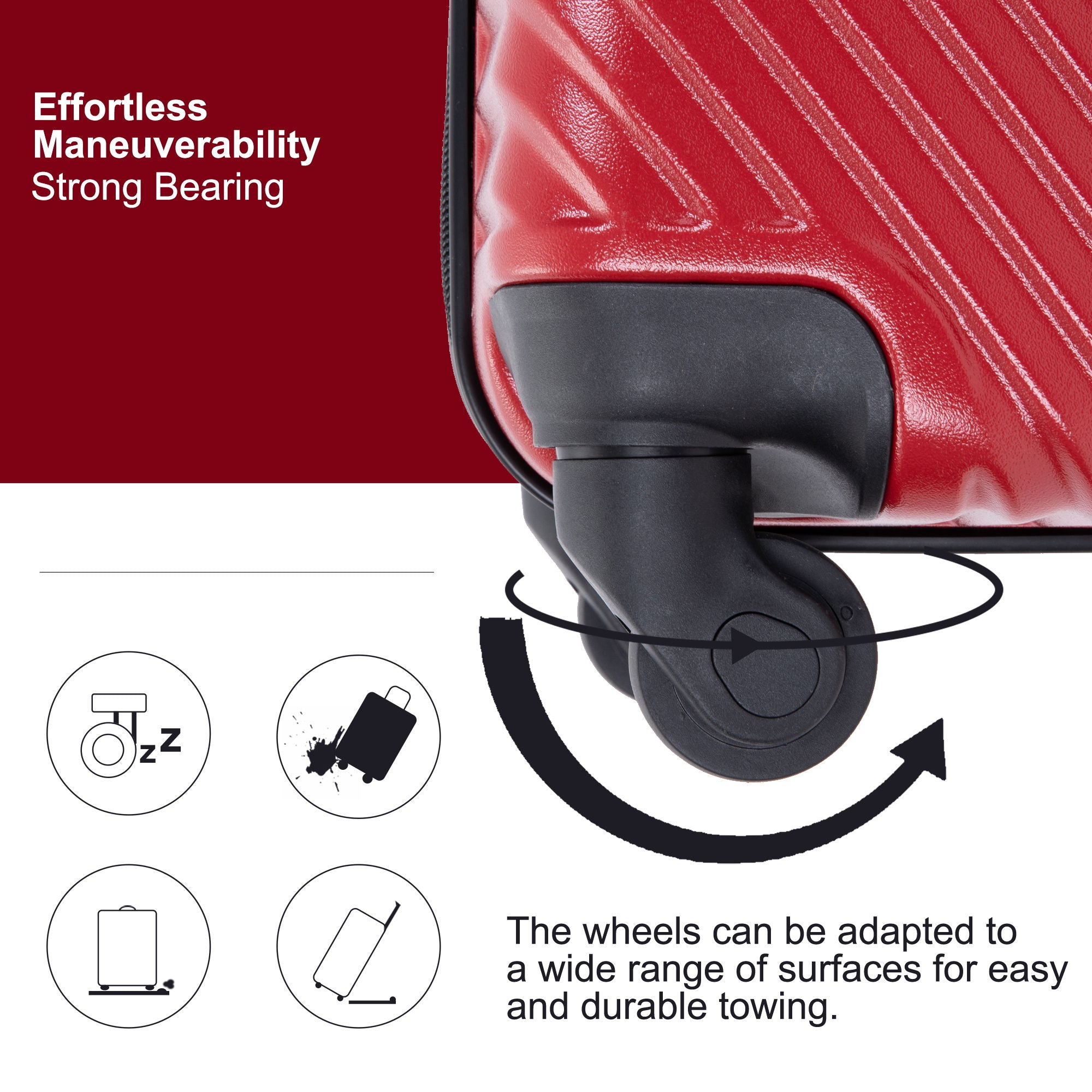 3 Piece Luggage Sets Lightweight Suitcase With Two Hooks, Spinner Wheels,