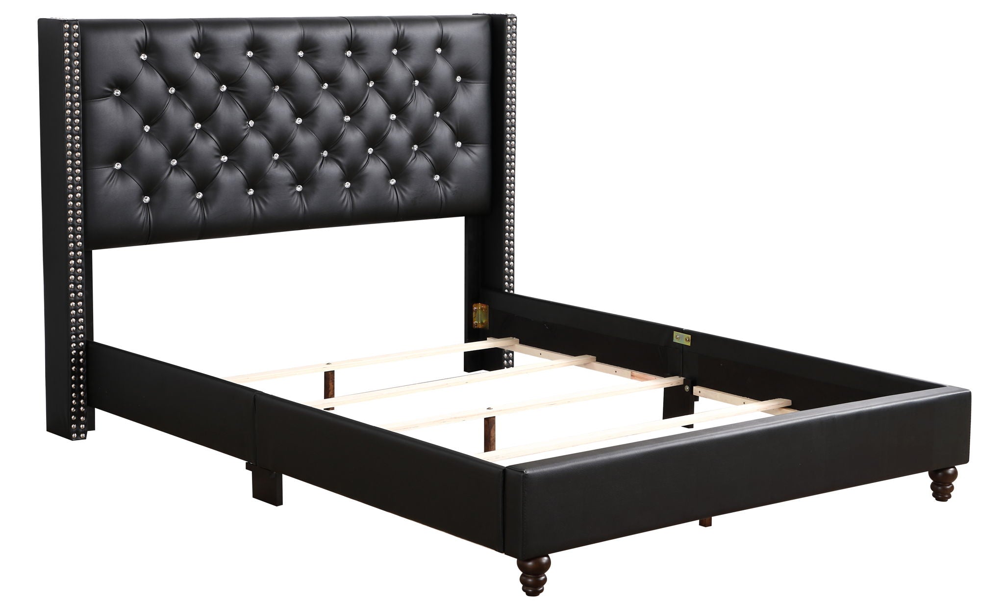 Queen Upholstered Bed - Black