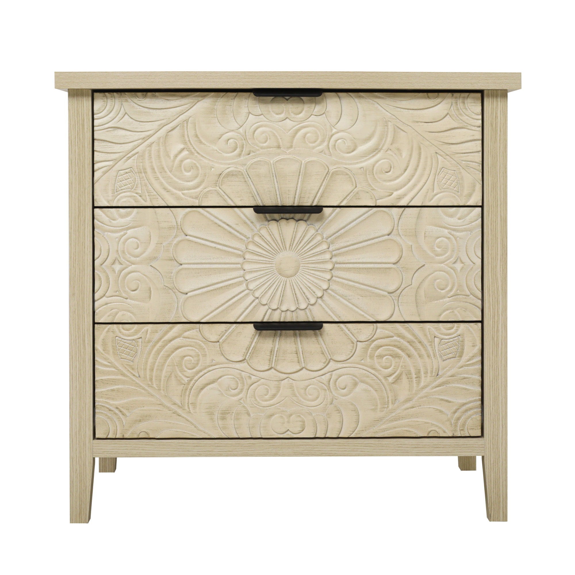 3 Drawer Cabinet, American Furniture, Suitable For Bedroom, Living Room, Study - Natural