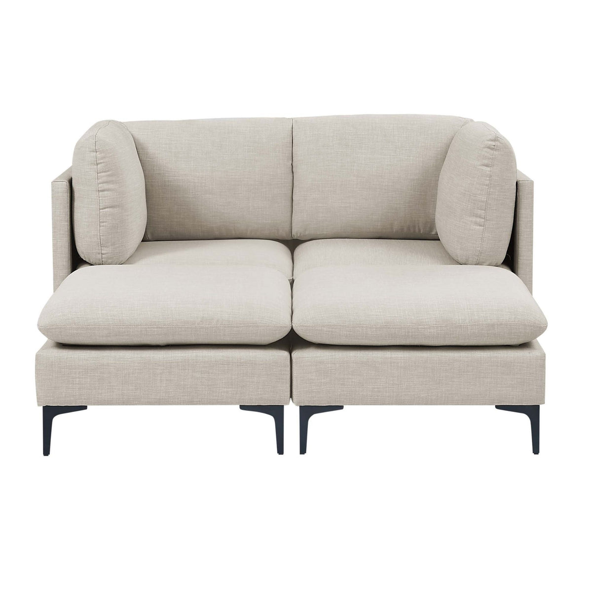 Upholstered Modular Sectional &amp; Tall Legs