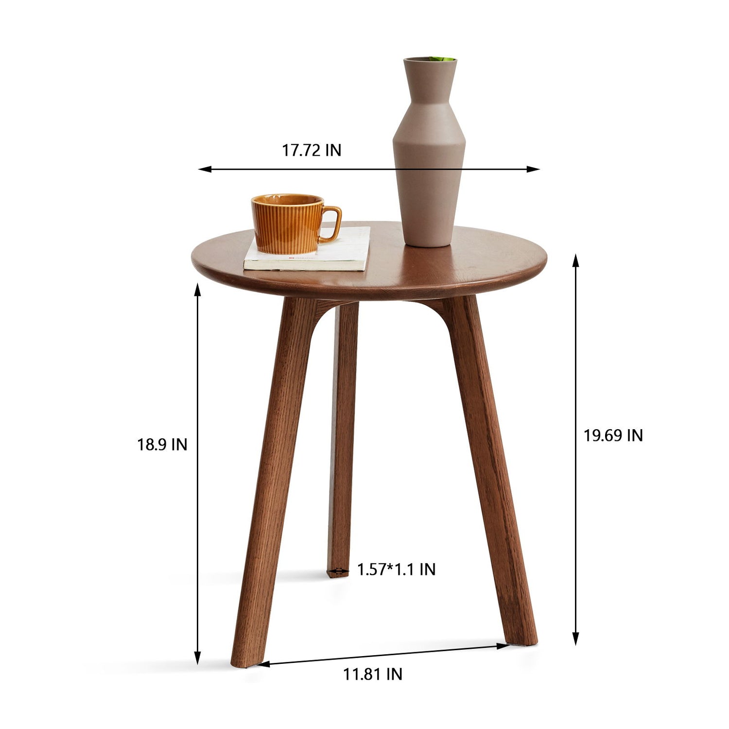 Round Small End Table, Side Table For Bedroom &amp; Balcony