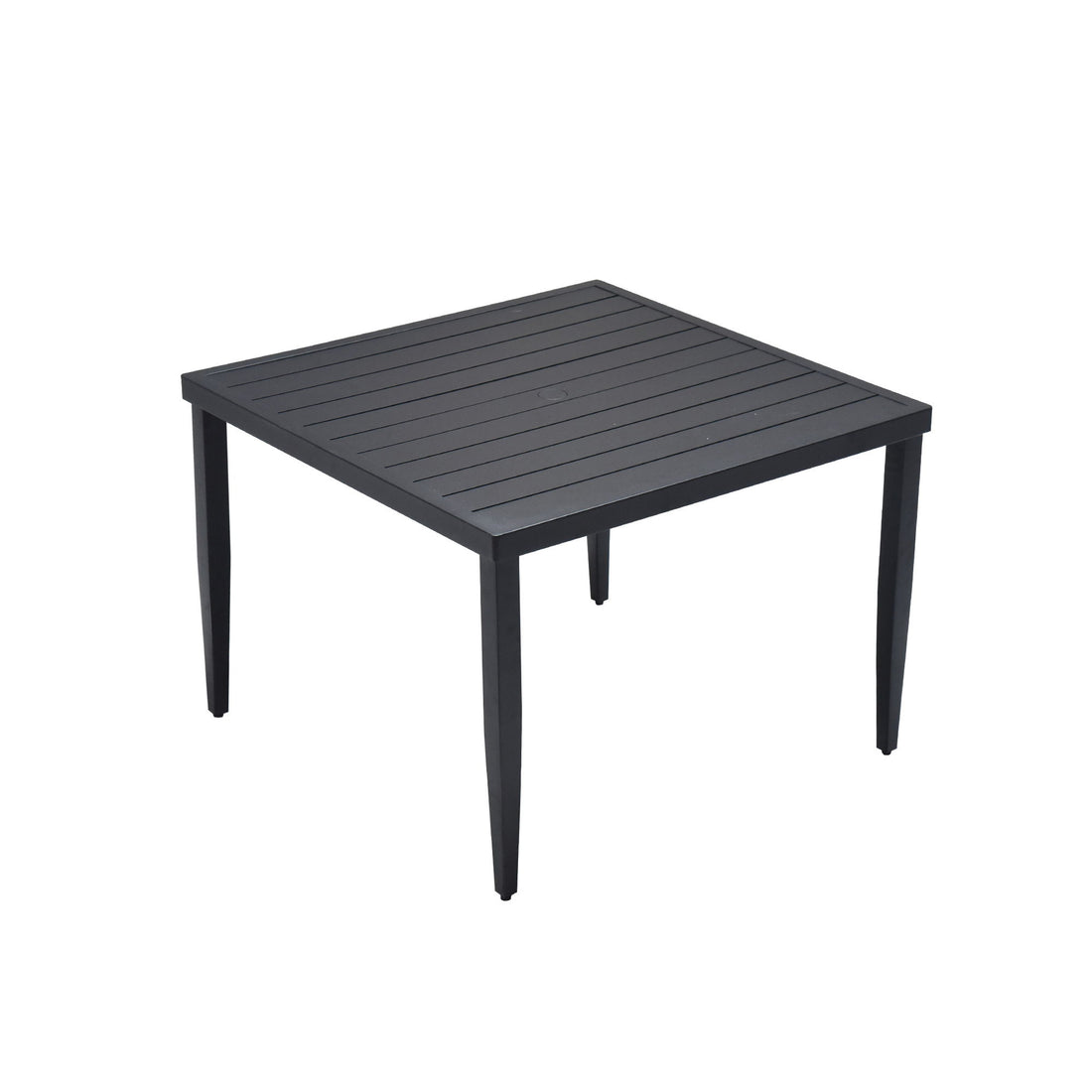 Outdoor Patio Rectangle Dining Table With Tapered Feet & Umbrella Hole
