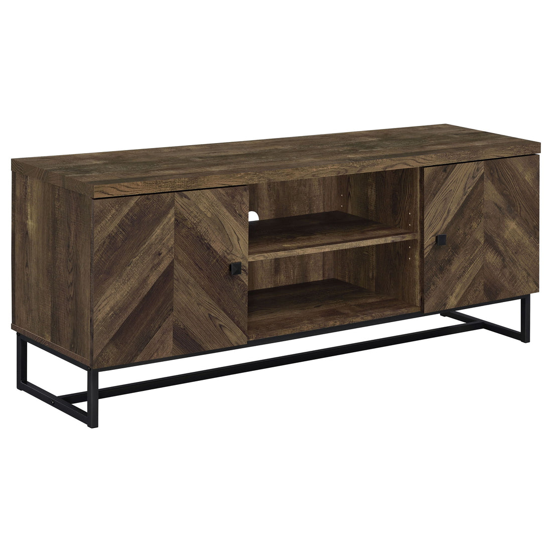 Chase - 2 Door Console With Herringbone Design - Oak