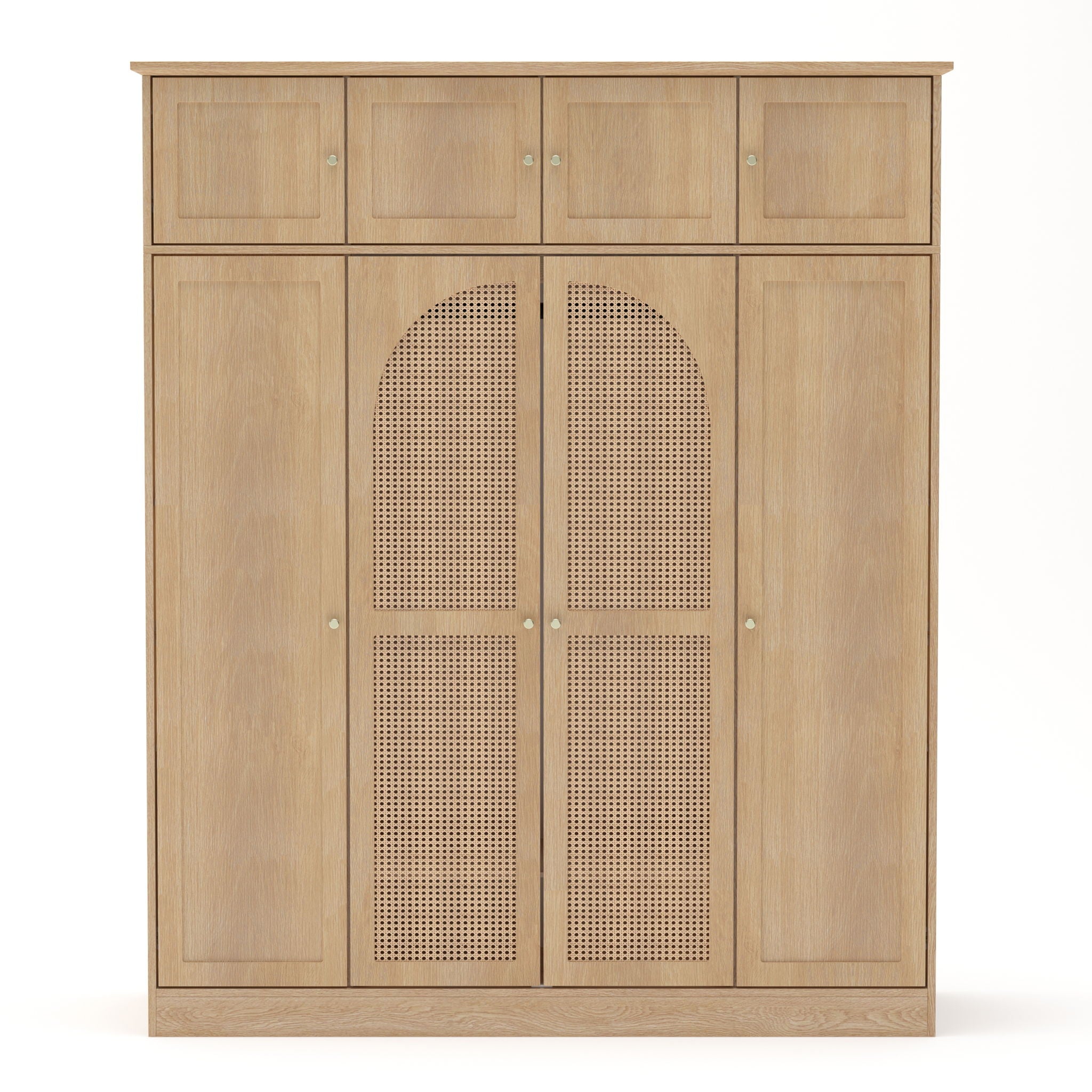 8 Door Armoire Wardrobe With Adjustable Shelves And Hanging Rod