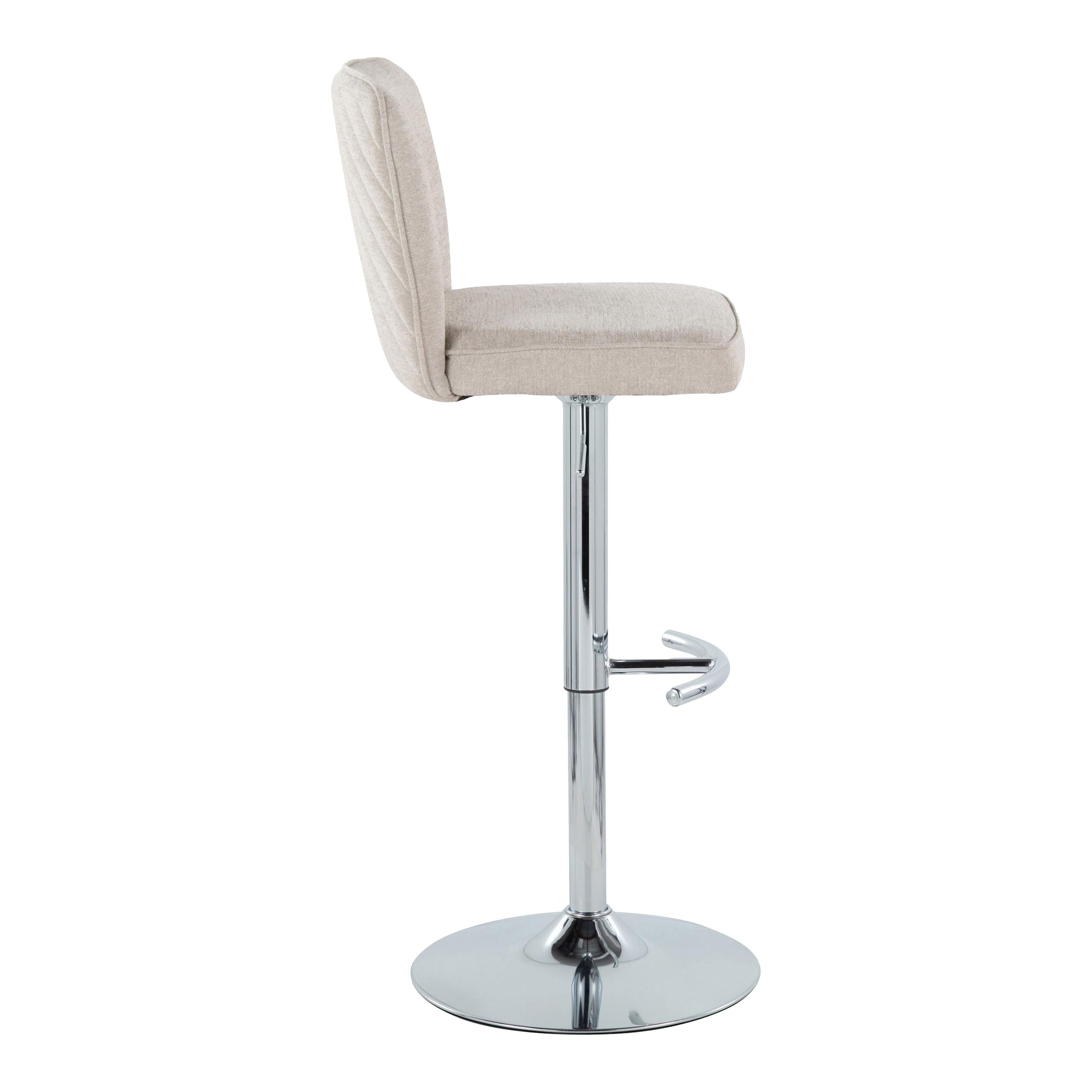 Henry - Contemporary Adjustable Barstool With Swivel &amp; Rounded T Footrest (Set of 2)