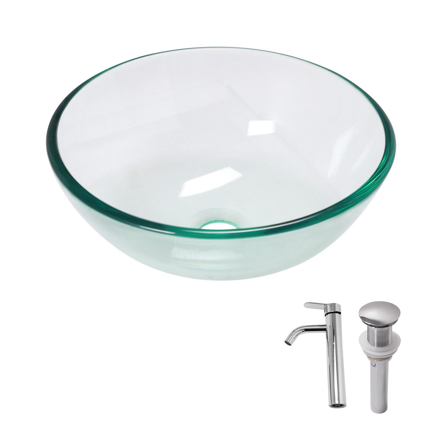 Vessel Sink With Faucet And Pop-Up Drain