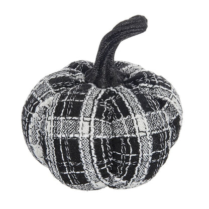 Light Plaid Pumpkin, For Holiday Halloween Decor - Black / White