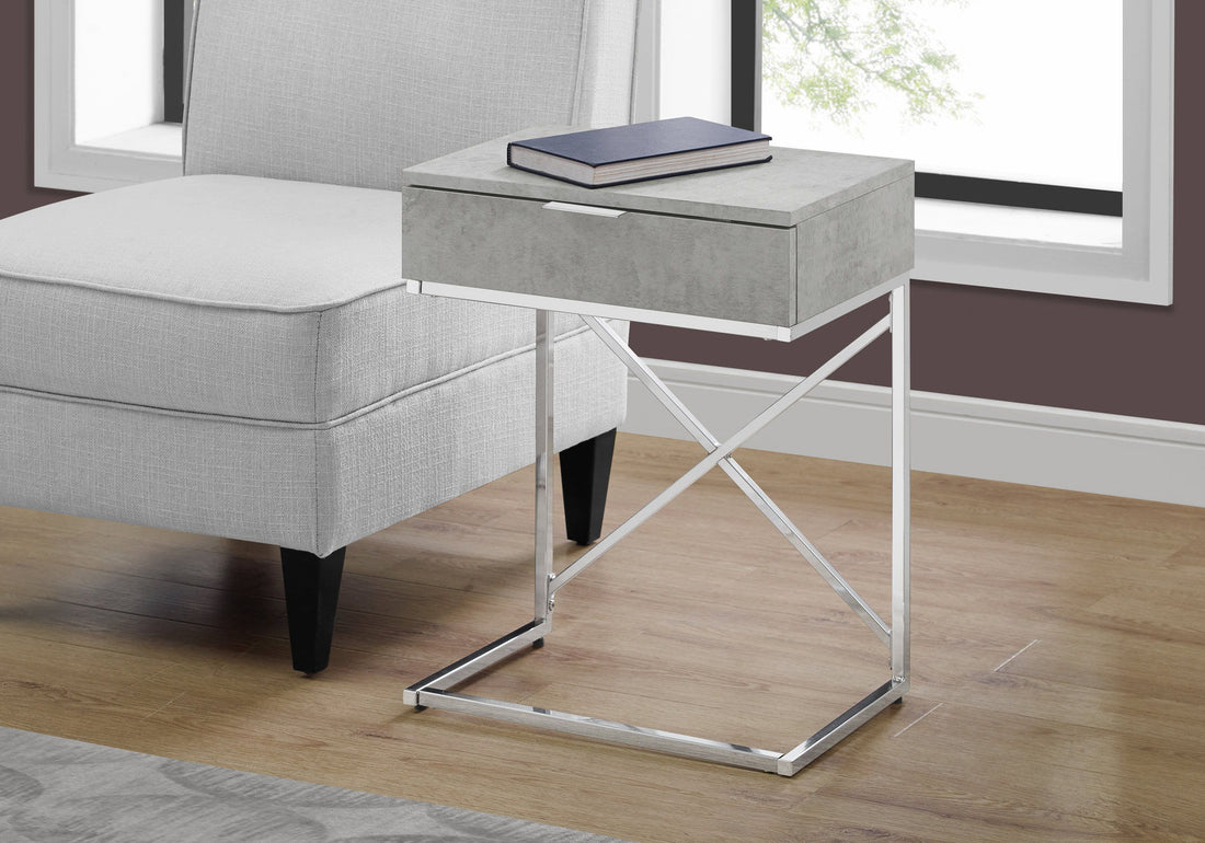 Accent Side Table, Storage Drawer, Spacious Tabletop, Contemporary &amp; Modern