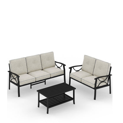 Patio Furniture Set &amp; Coffee Table And Cushions For Backyard