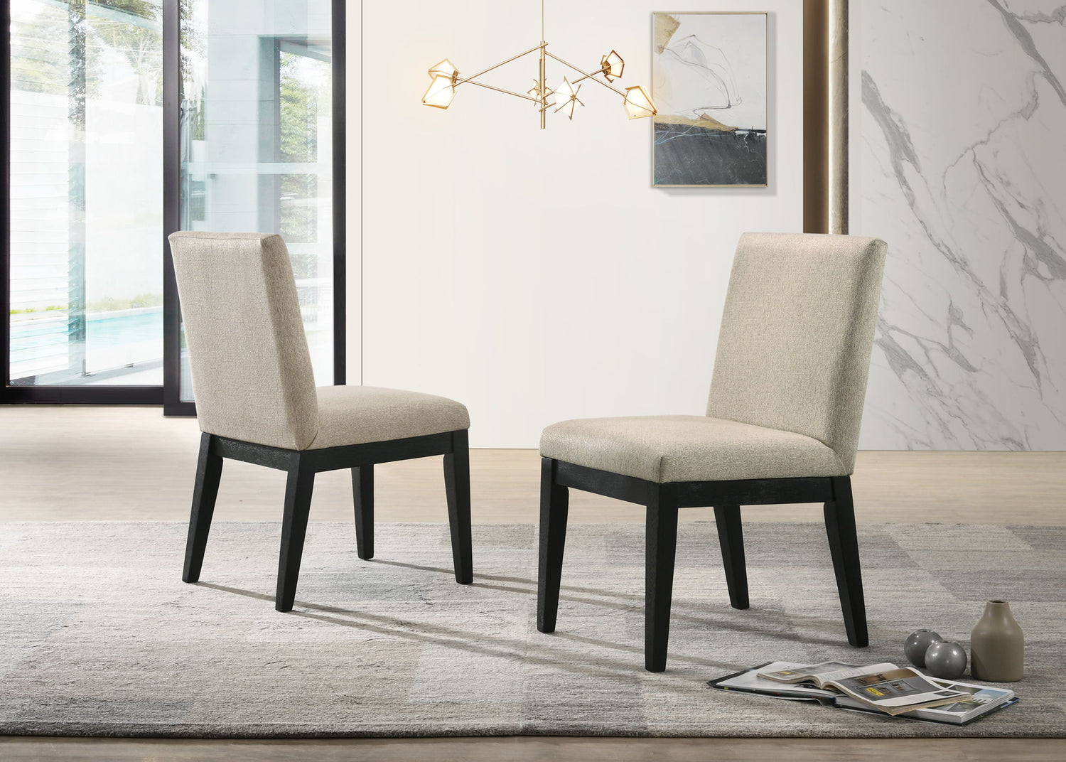 Jasper - Contemporary Fabric 19&quot; Dining Chair (Set of 2)