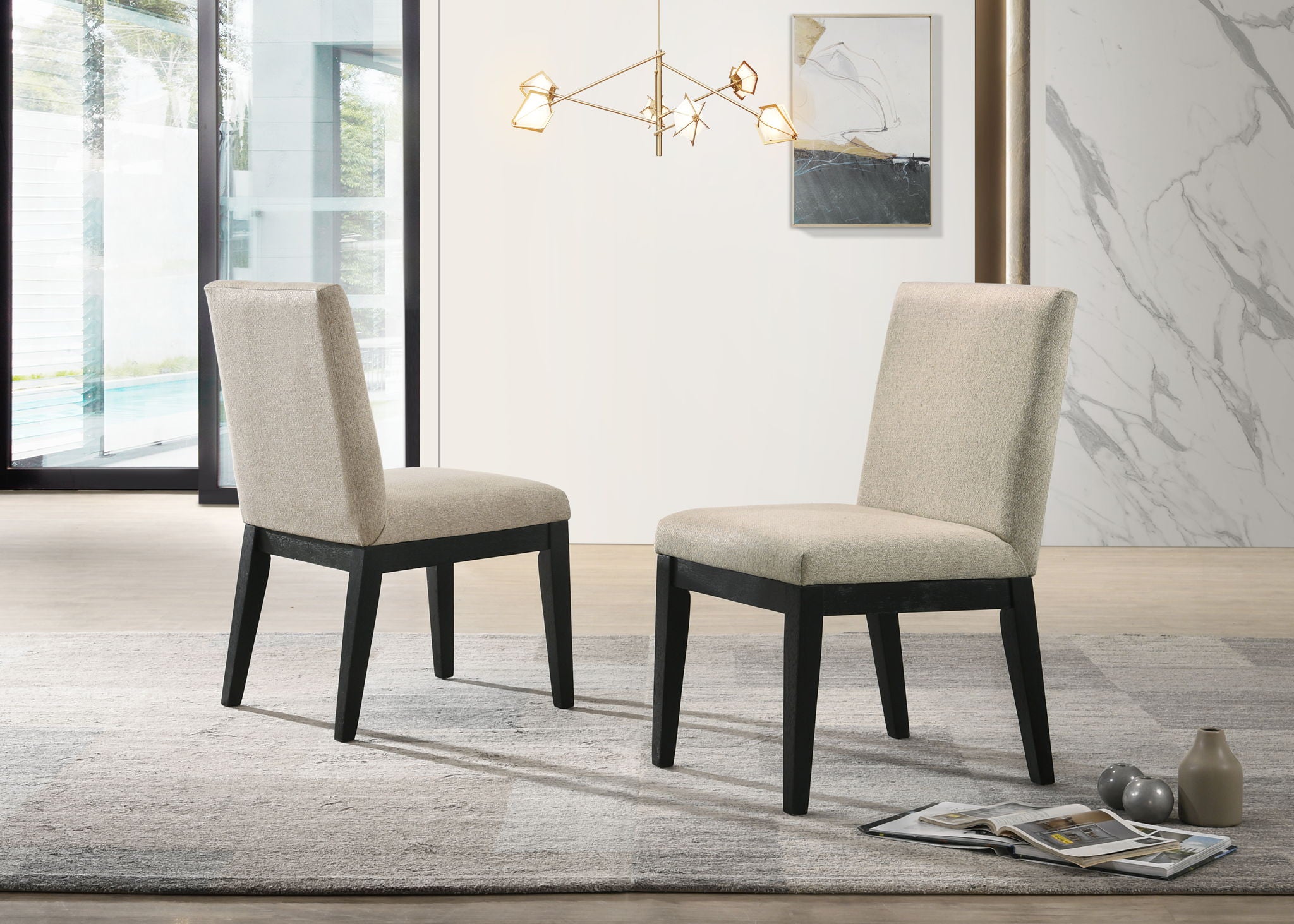 Jasper - Contemporary Fabric 19&quot; Dining Chair (Set of 2)