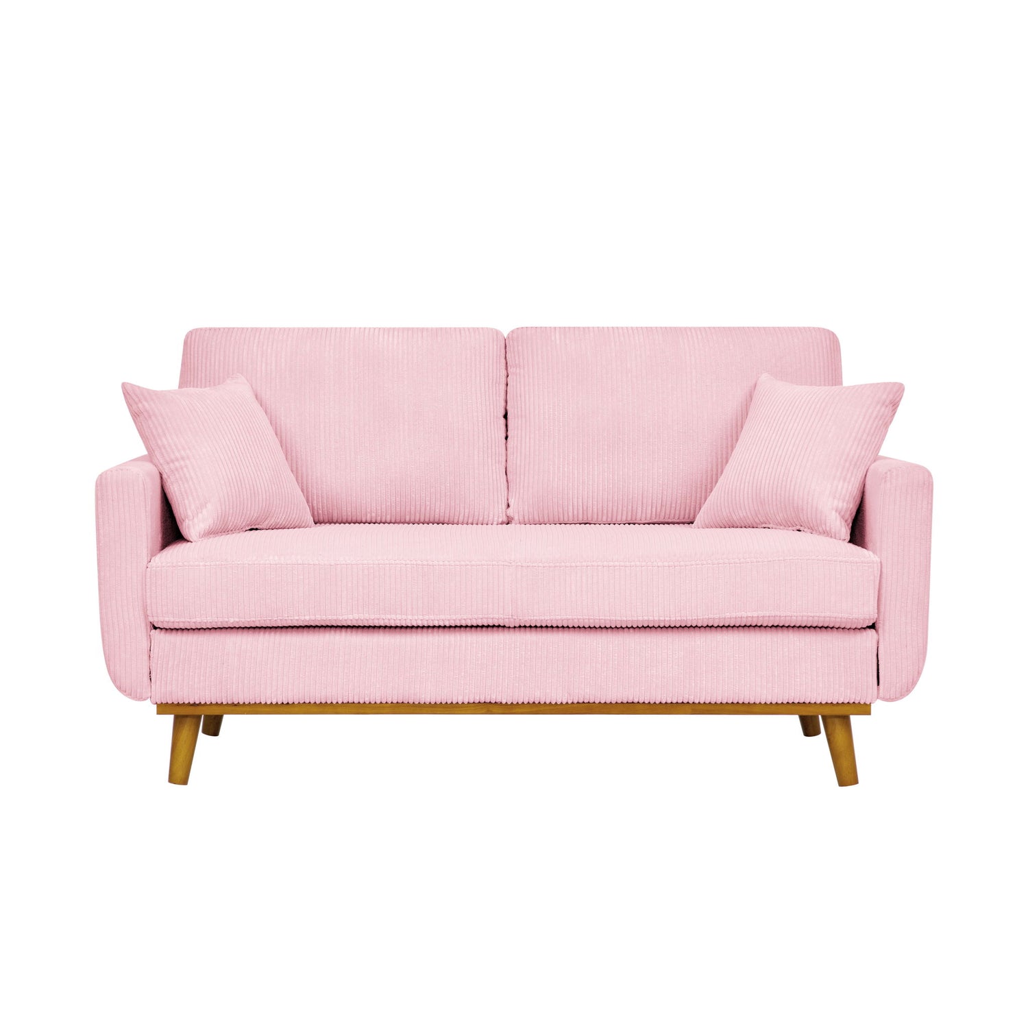 Upholstered Loveseat With Arms And Pillows