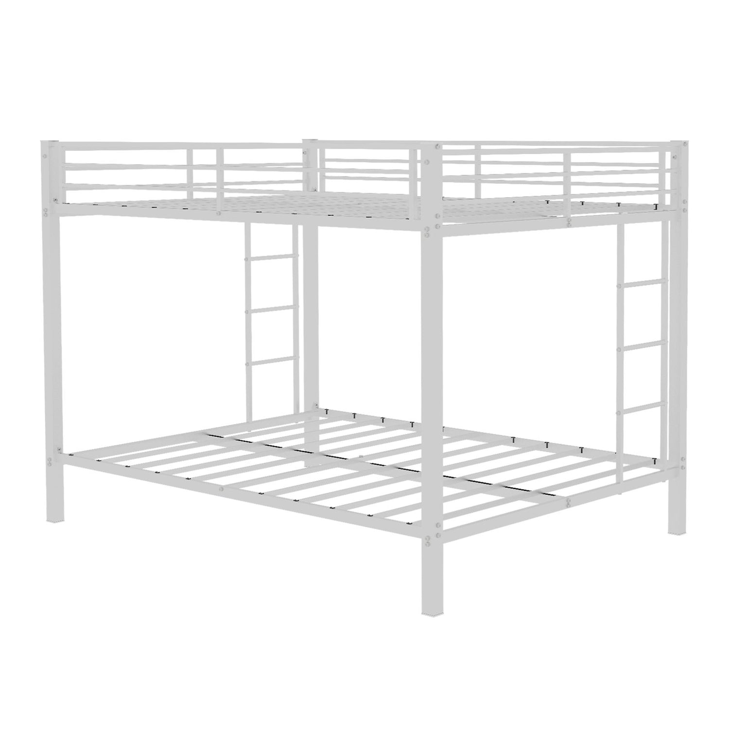 Bunk Bed For Kids, Convertible Frame With Ladders &amp; Guardrail