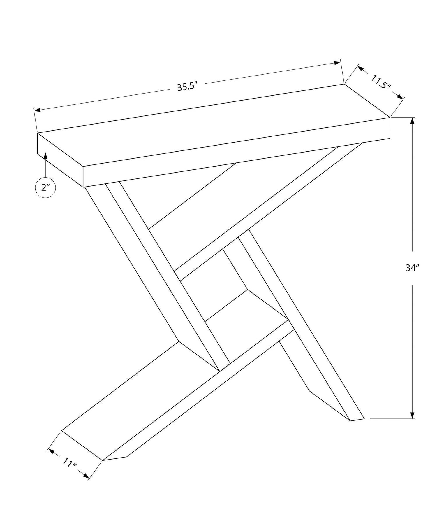 Accent Console Table For Entryway, Spacious Table Top, Contemporary &amp; Modern