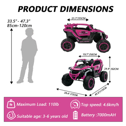 Ride On Kids Electric Truck With Remote Control, Front &amp; Rear Suspension