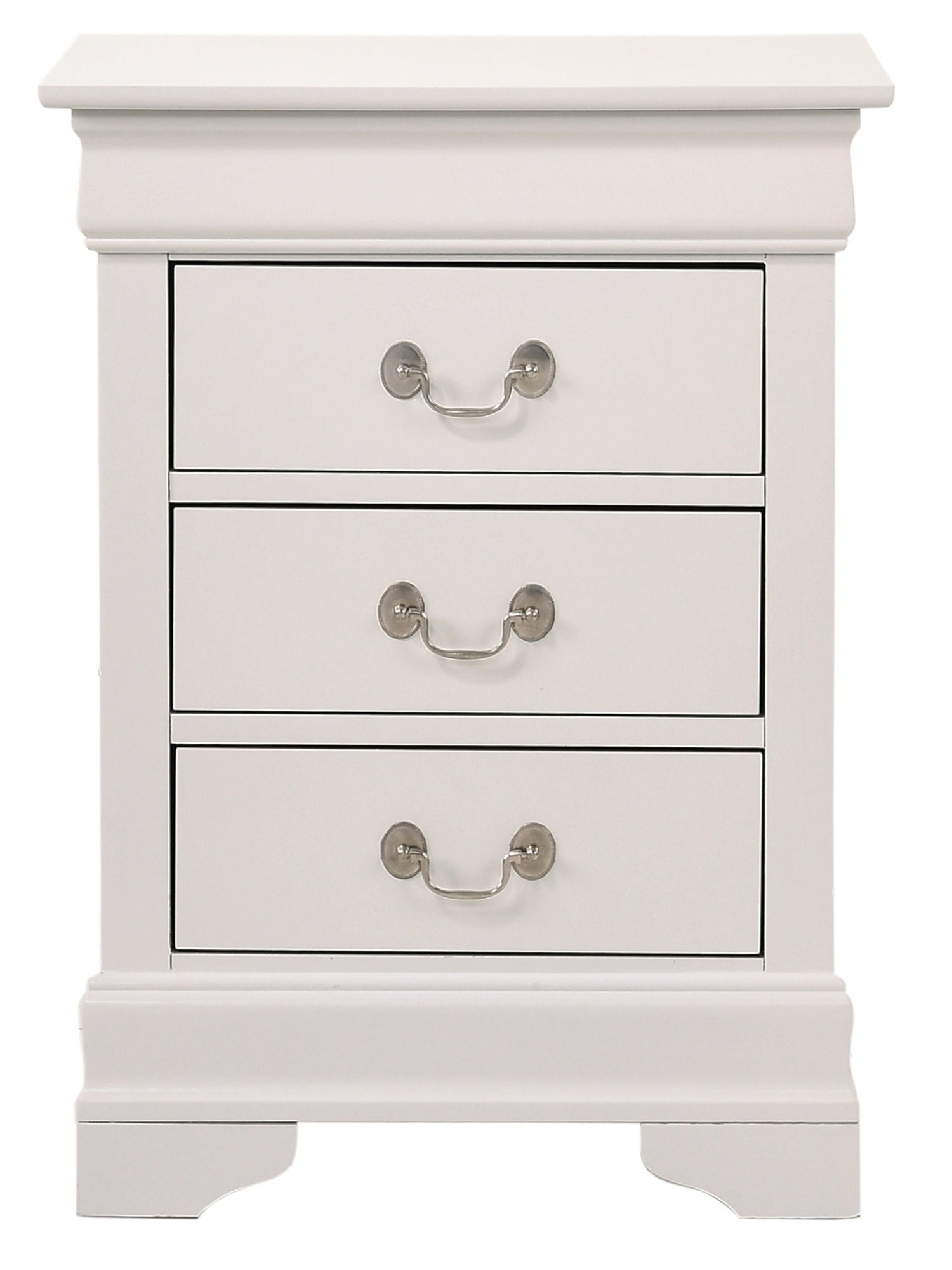 Louis Phillipe - 3 Drawer Nightstand - White
