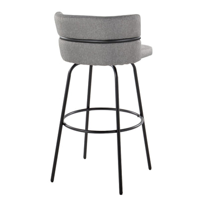 Cinch - Glam / Art Deco Fixed Height Barstool With Swivel &amp; Round Footrest (Set of 2)