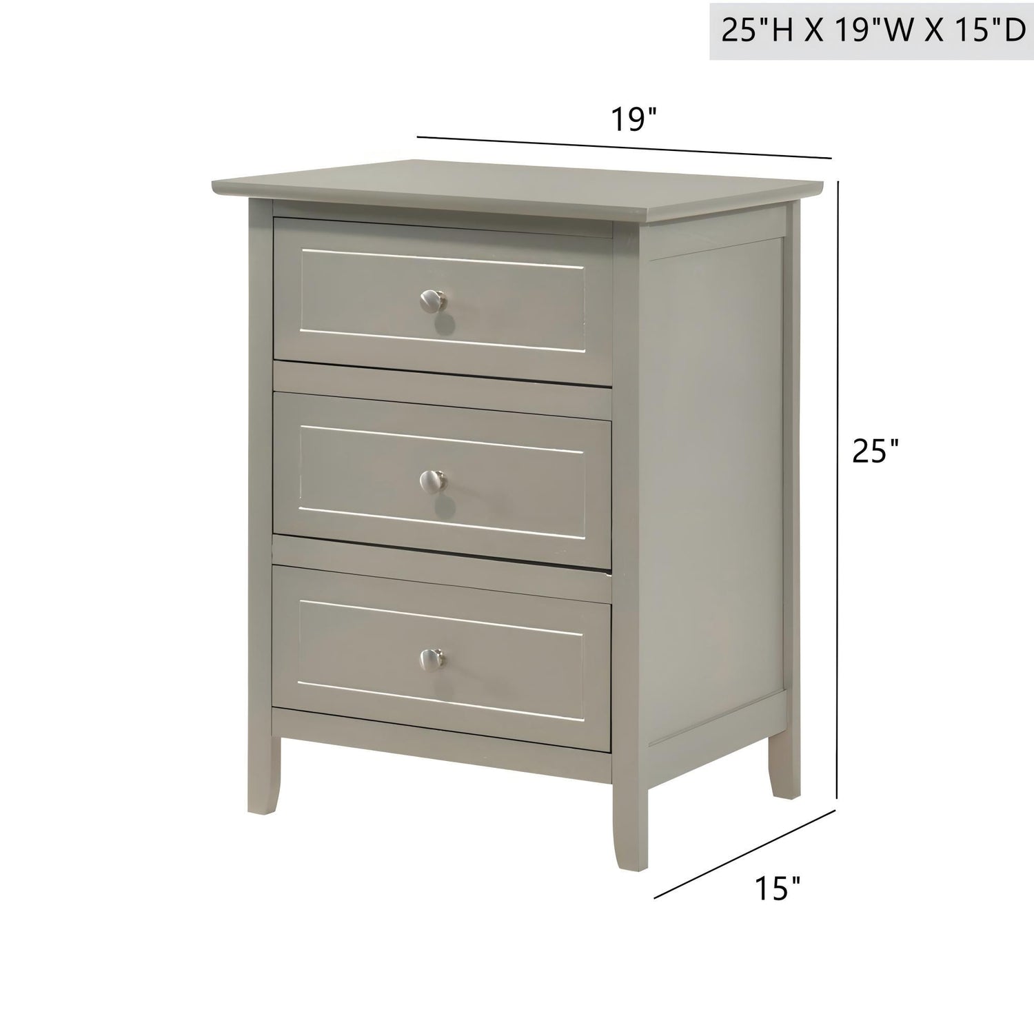 Dove Tailed Drawers 3 Drawer Nightstand