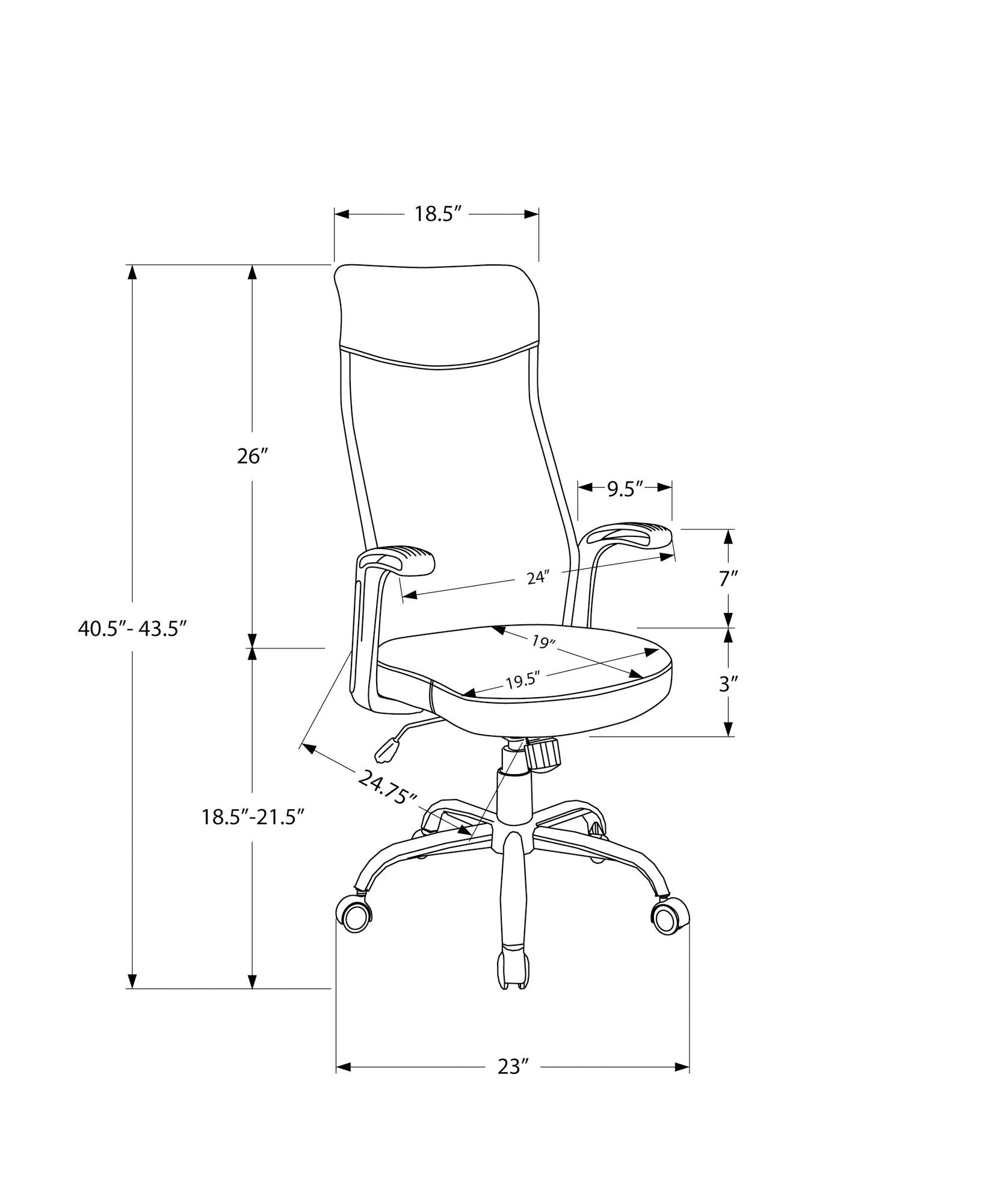 Office Chair, Adjustable Height, Swivel, Armrests, Contemporary &amp; Modern