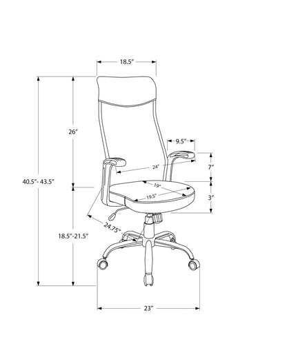Office Chair, Adjustable Height, Swivel, Armrests, Contemporary &amp; Modern