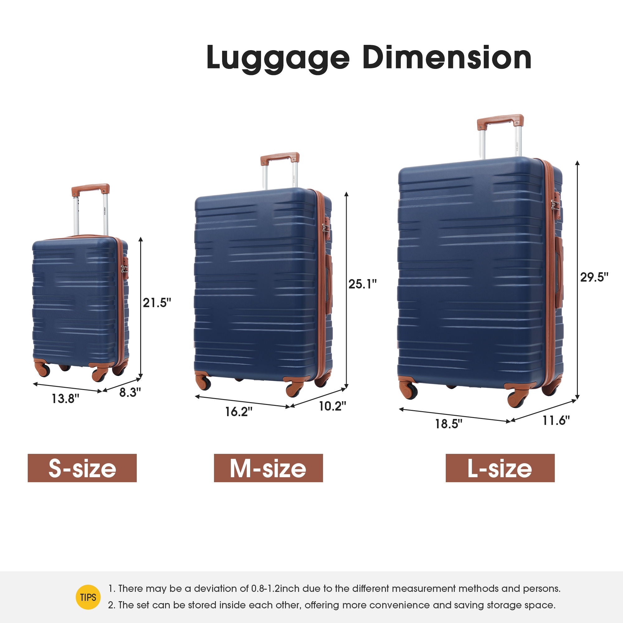Hardshell Luggage Sets 3 Pieces Spinner Suitcase With Tsa Lock Lightweight 20&quot; 24&quot; 28&quot;
