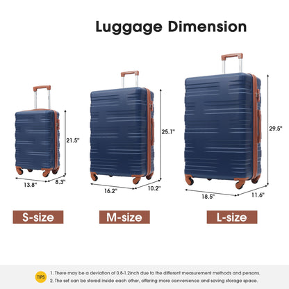 Hardshell Luggage Sets 3 Pieces Spinner Suitcase With Tsa Lock Lightweight 20&quot; 24&quot; 28&quot;