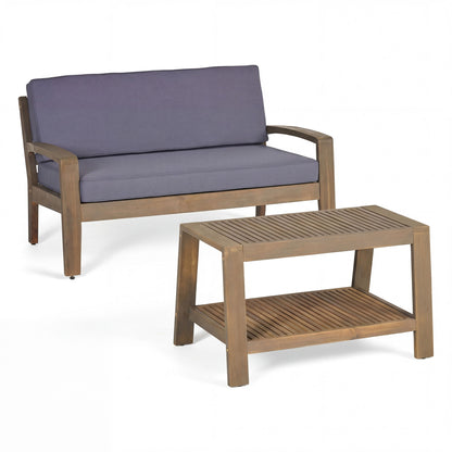 2 Piece Outdoor Conversation Set (Loveseat &amp; Coffee Table With Water-Resistant Cushions)